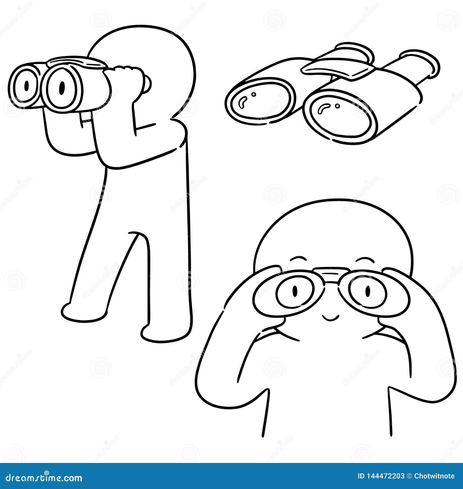 Vector Set of People Using Binoculars Stock Vector Illustration of idea, search 144472203