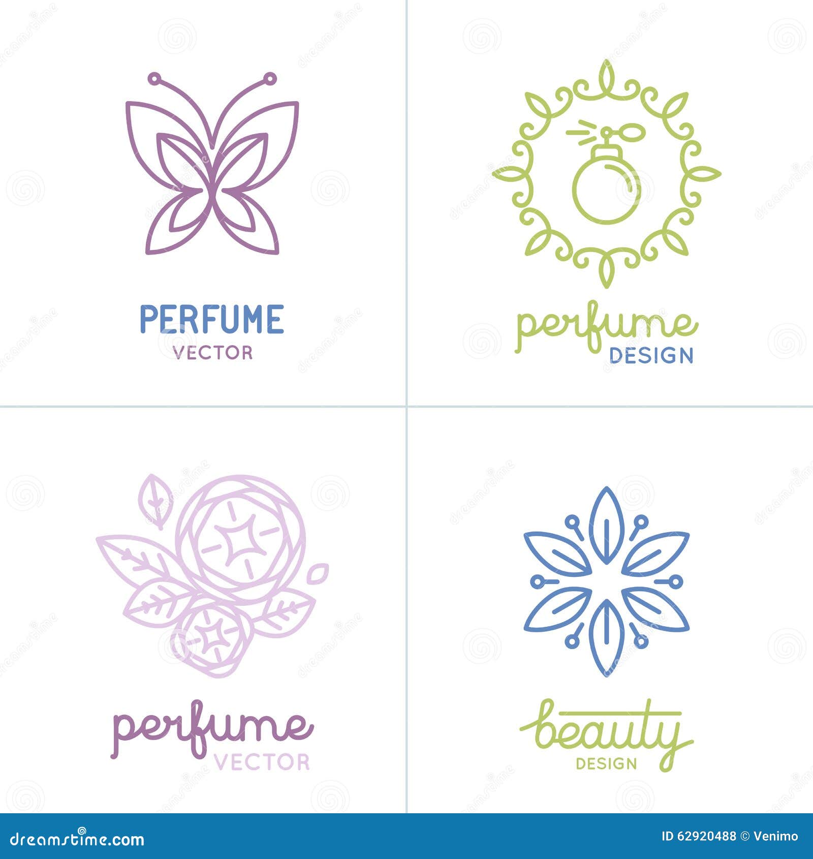 Free Vector, Luxury perfume logo collection concept