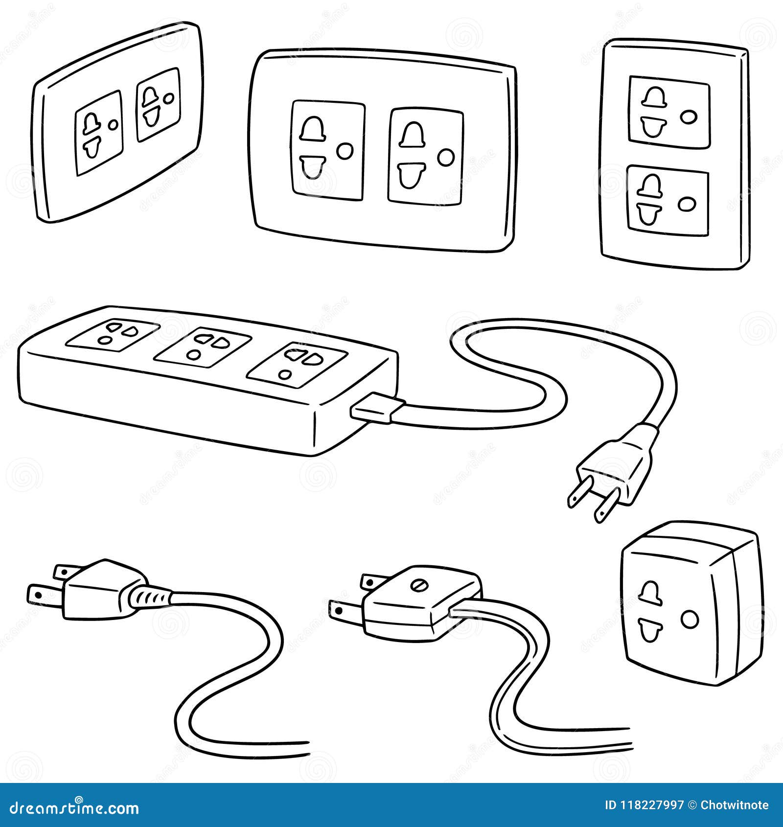Vector set of plugs stock vector. Illustration of concept 118227997
