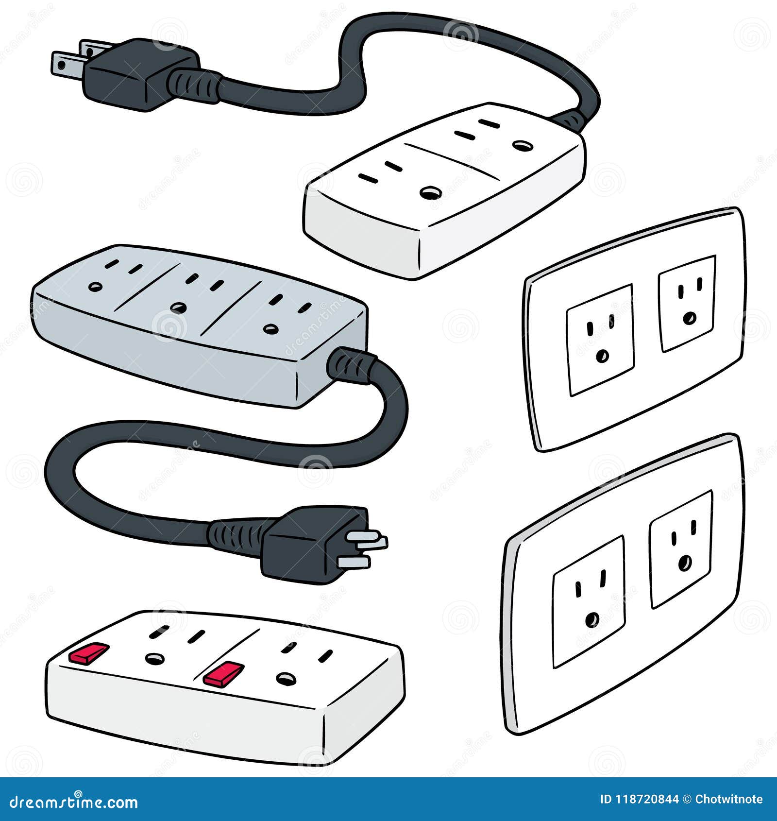 Vector set of plugs stock vector. Illustration of equipment 118720844