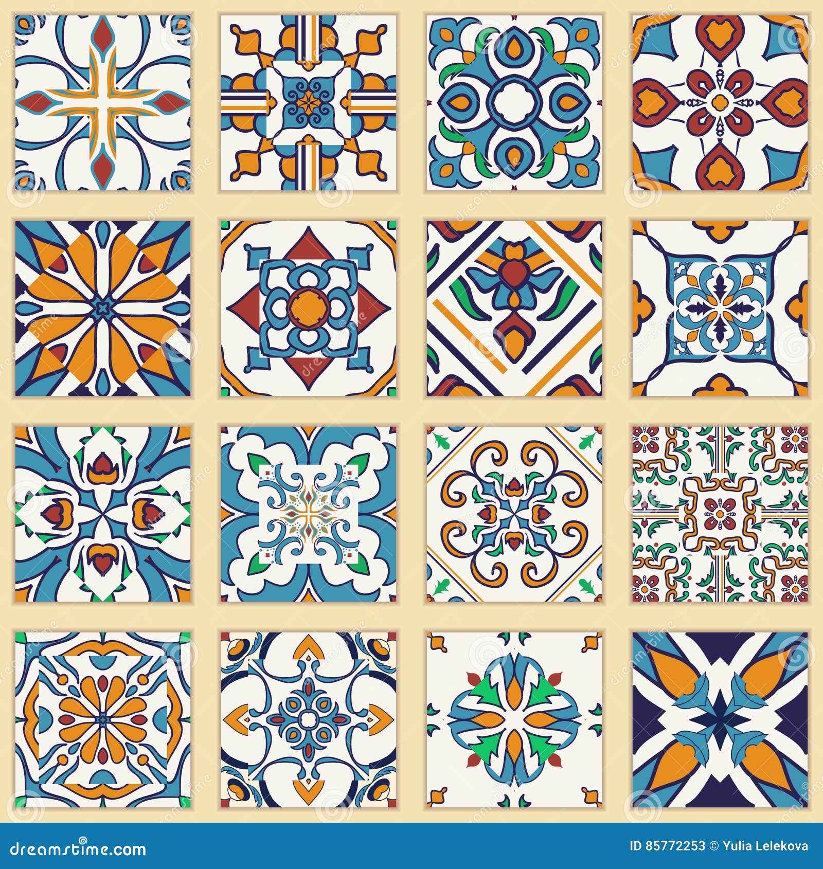  set of portuguese tiles. collection of colored patterns for  and fashion