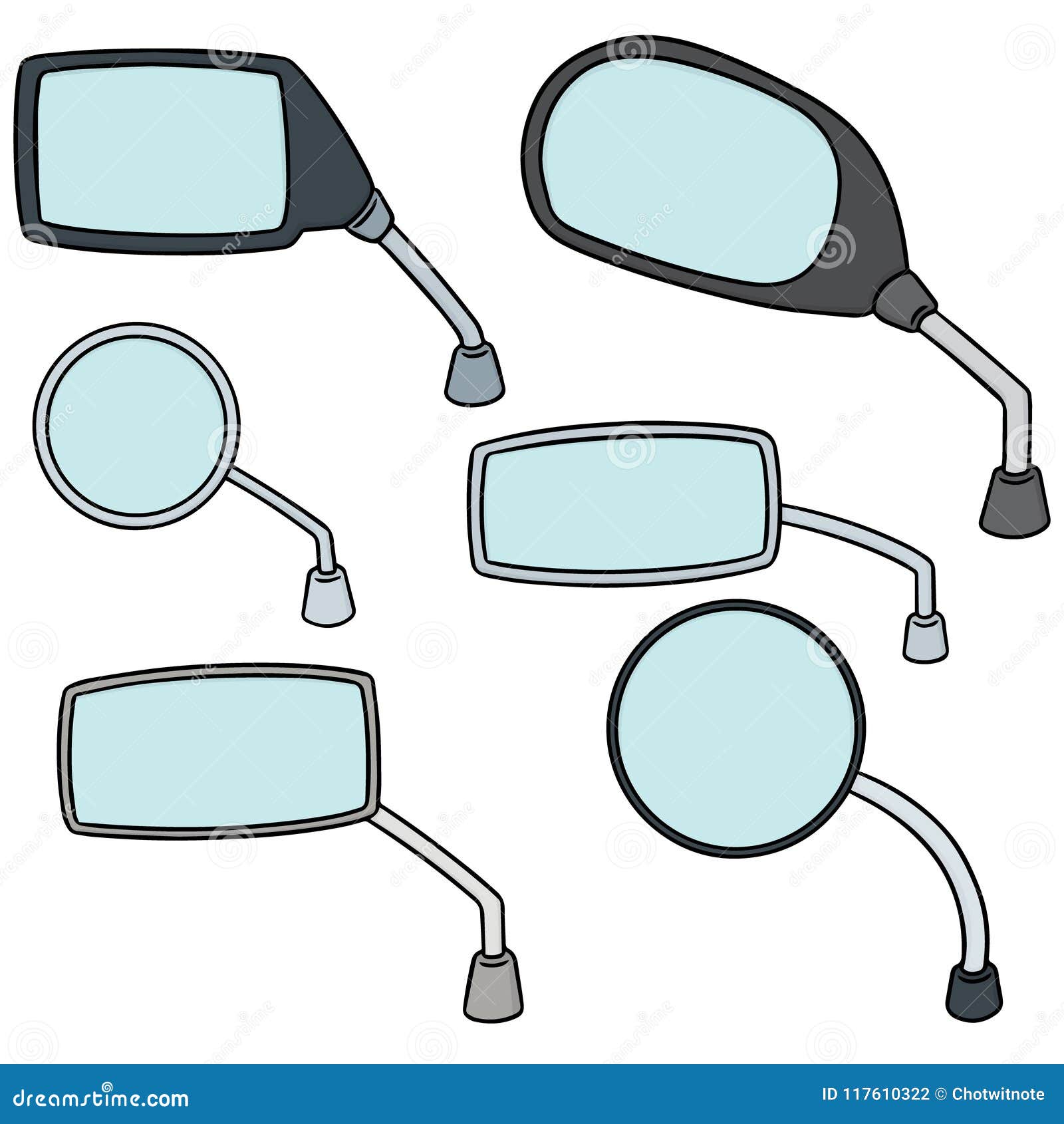 Vector Set of Rear View Mirror Stock Vector Illustration of