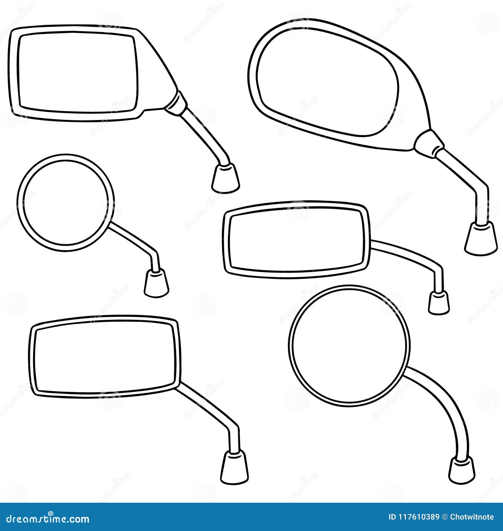 Vector Set of Rear View Mirror Stock Vector Illustration of deco