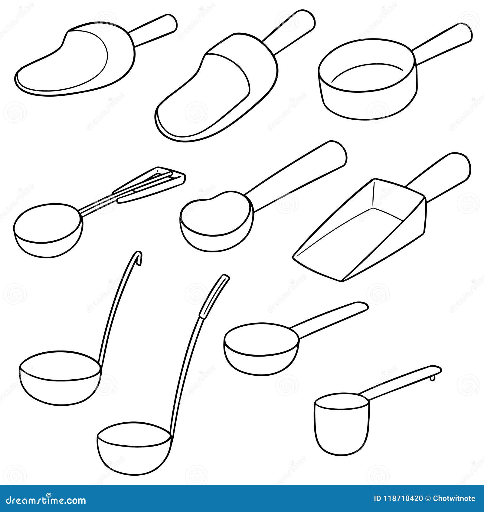 Vector set of scoops stock vector. Illustration of simple - 118710420