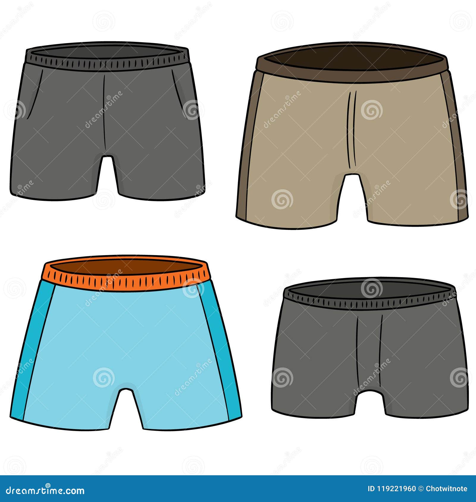Vector set of shorts stock vector. Illustration of short - 119221960