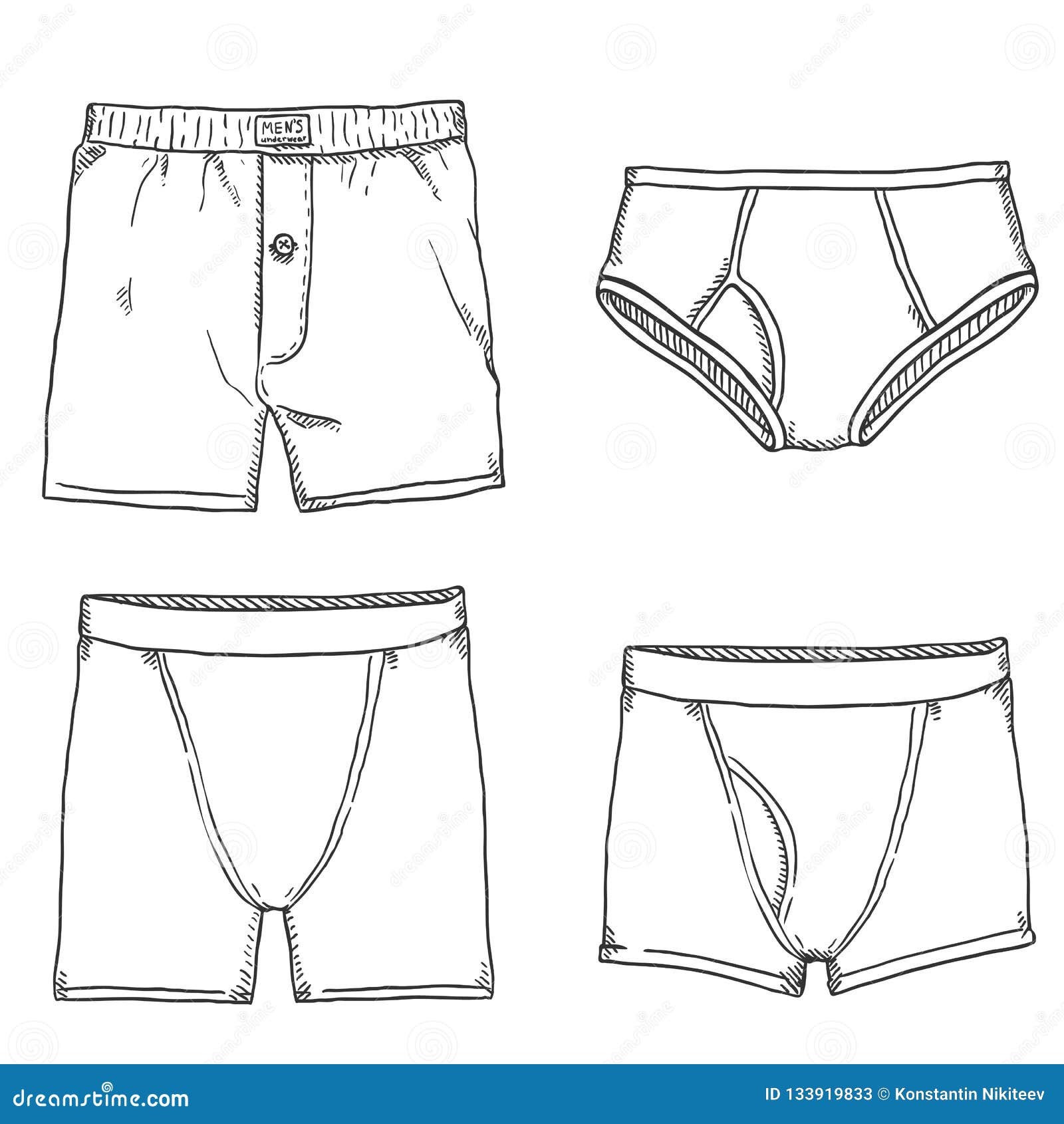 Different Types of Men S Underwear Stock Vector - Illustration of