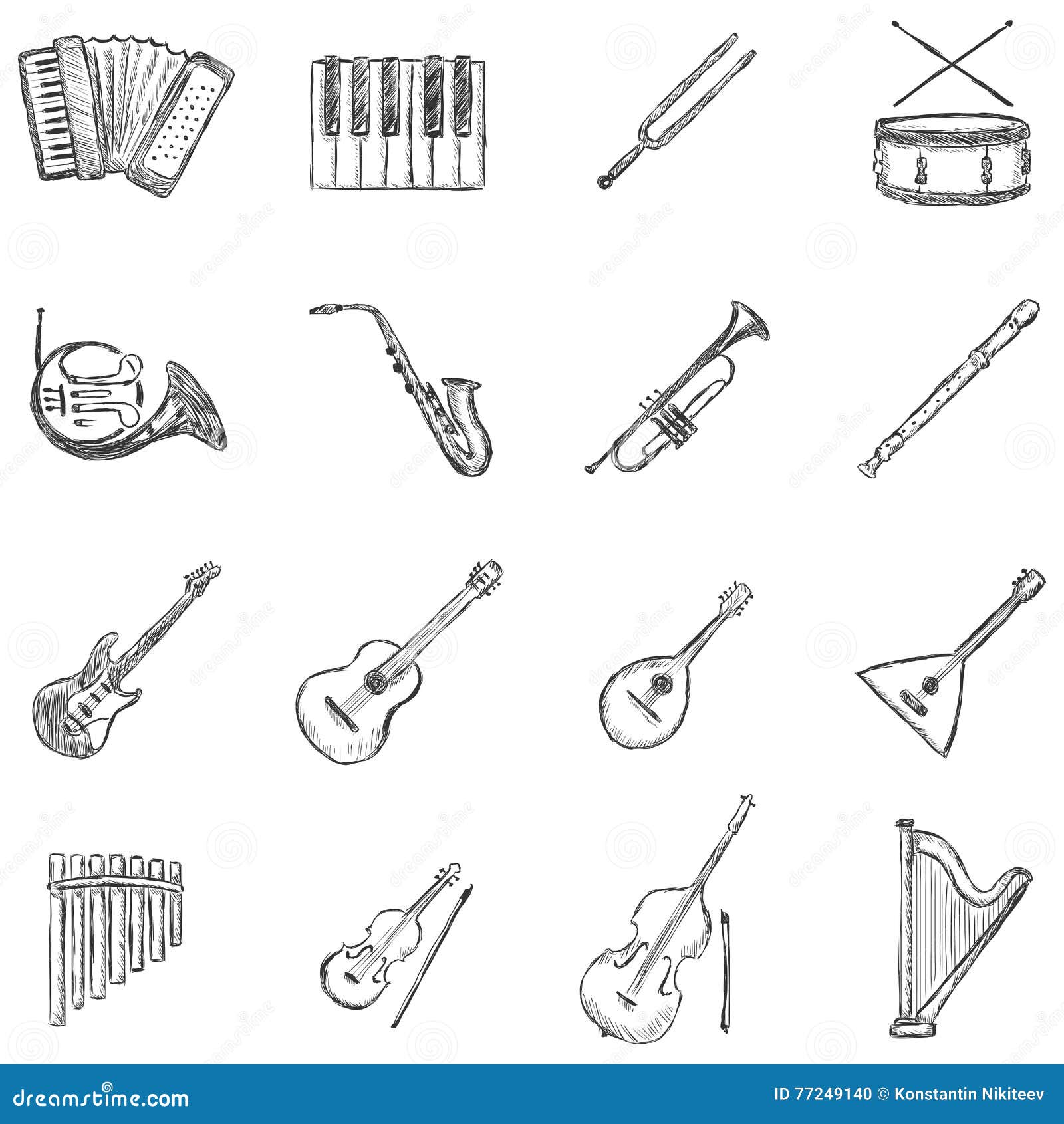 Musical Instruments Drawing Stock Photos and Images - 123RF-saigonsouth.com.vn