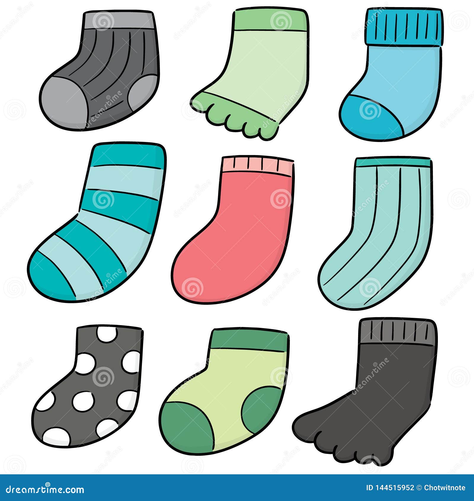 Vector set of socks stock vector. Illustration of hand - 144515952