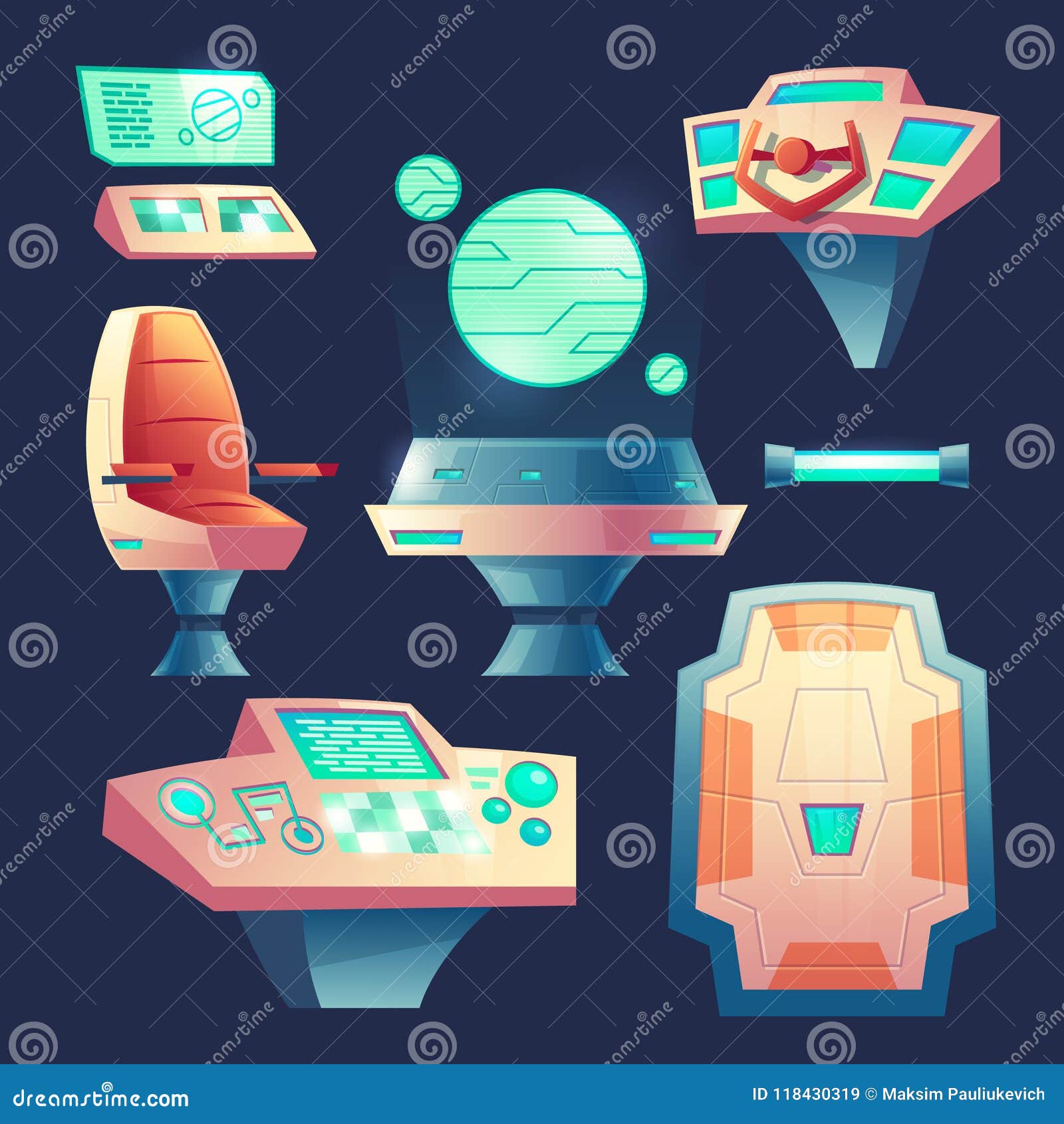 Vector Set of Cartoon Spaceship Design Elements Stock Vector - Illustration of chair, interior: 118430319 Vector Set of Cartoon Spaceship Design Elements Stock Vector - Illustration of chair, interior: 118430319