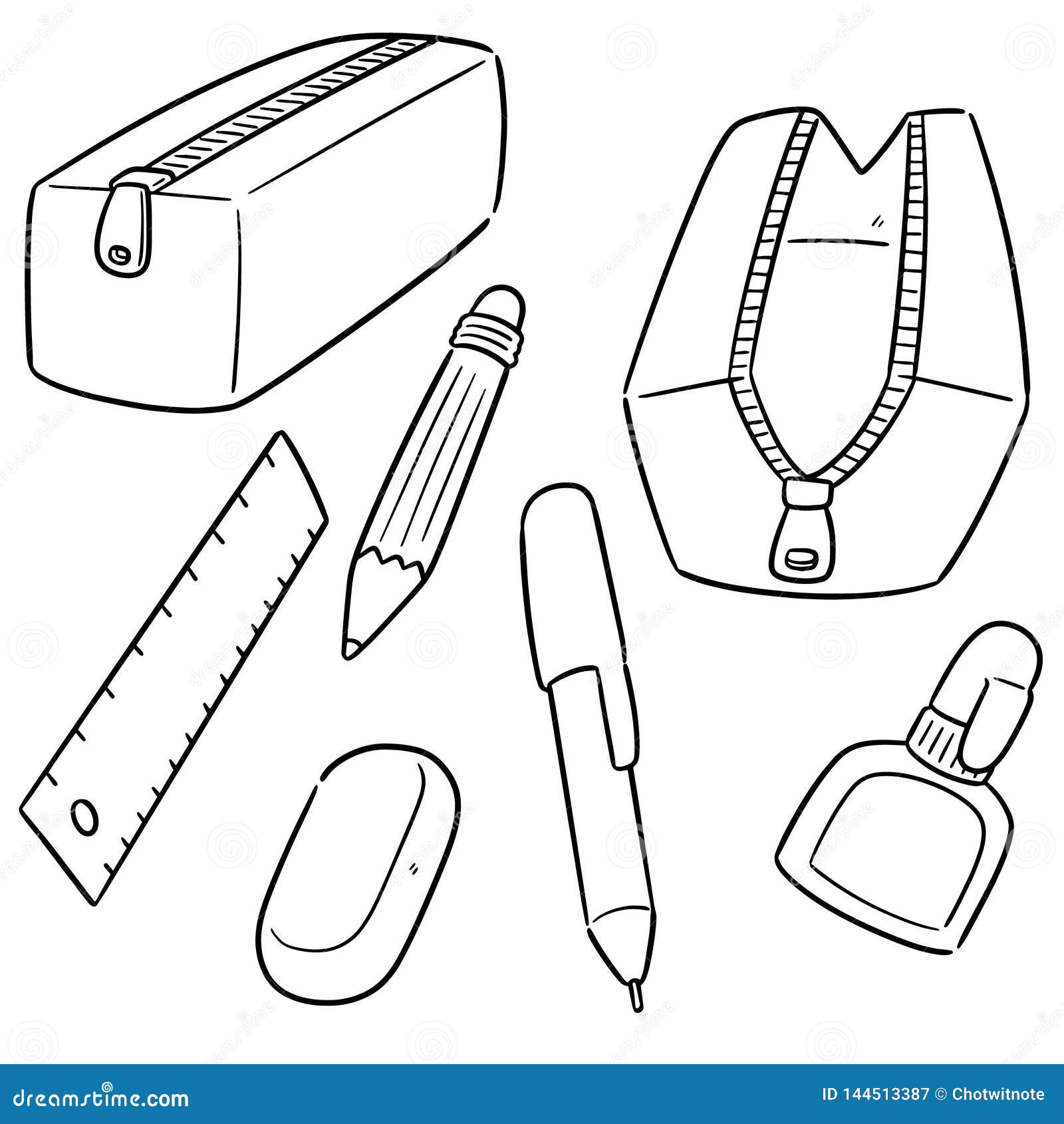 Vector set of stationery stock vector. Illustration of illustrate