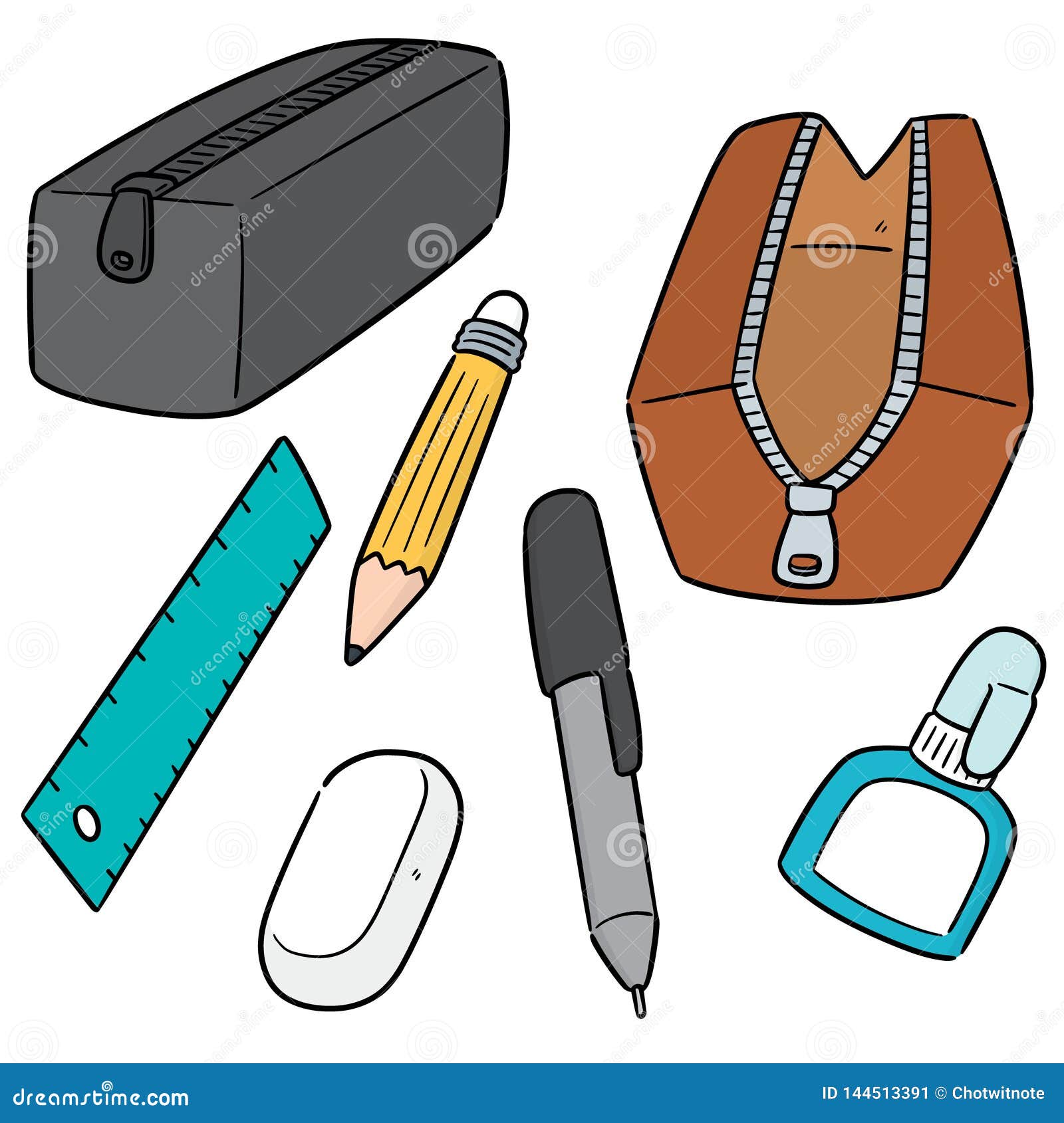 Vector set of stationery stock vector. Illustration of artwork 144513391