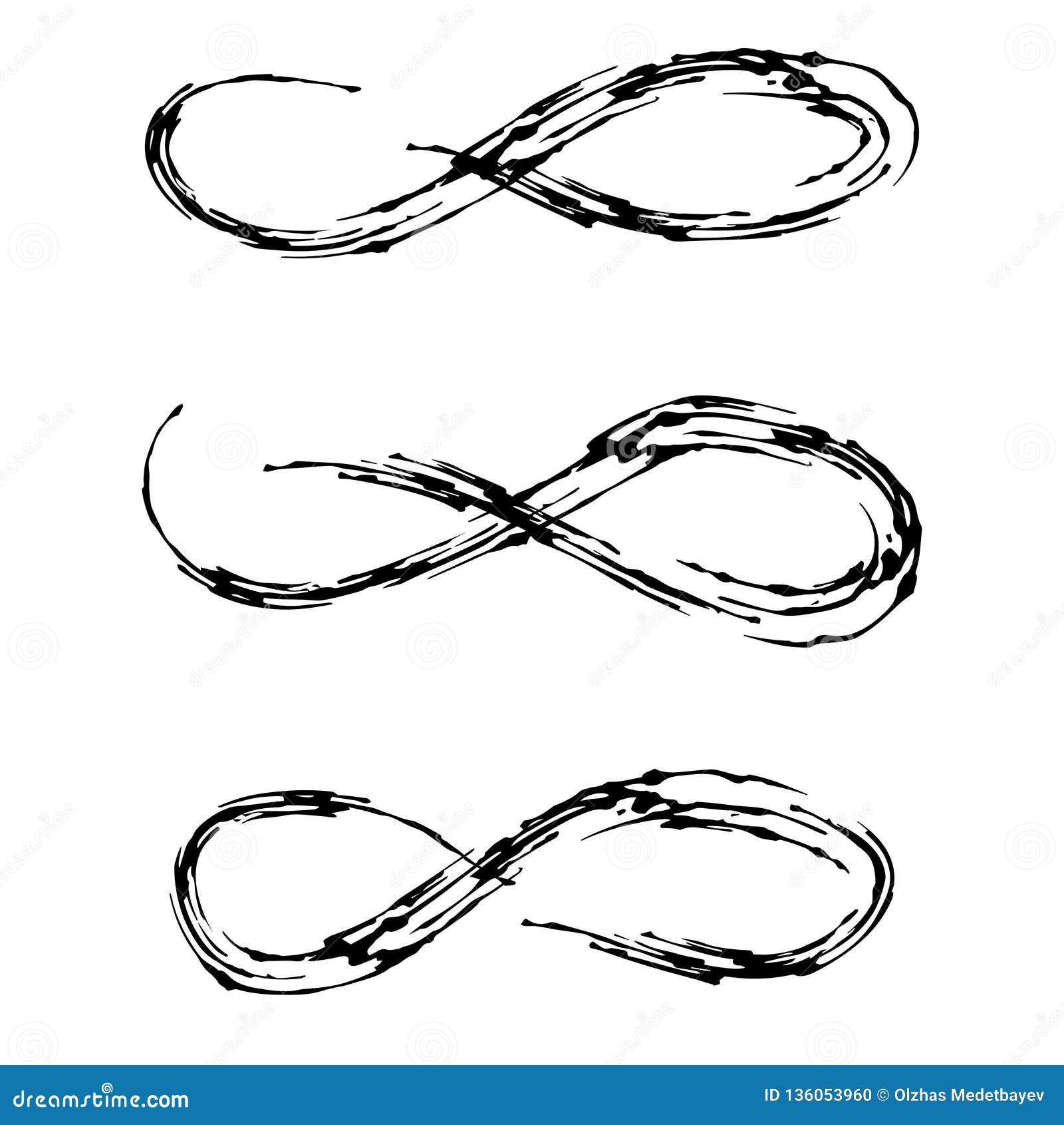 Creative Abstract Vector Set of Three Infinity Signs. Stock ...