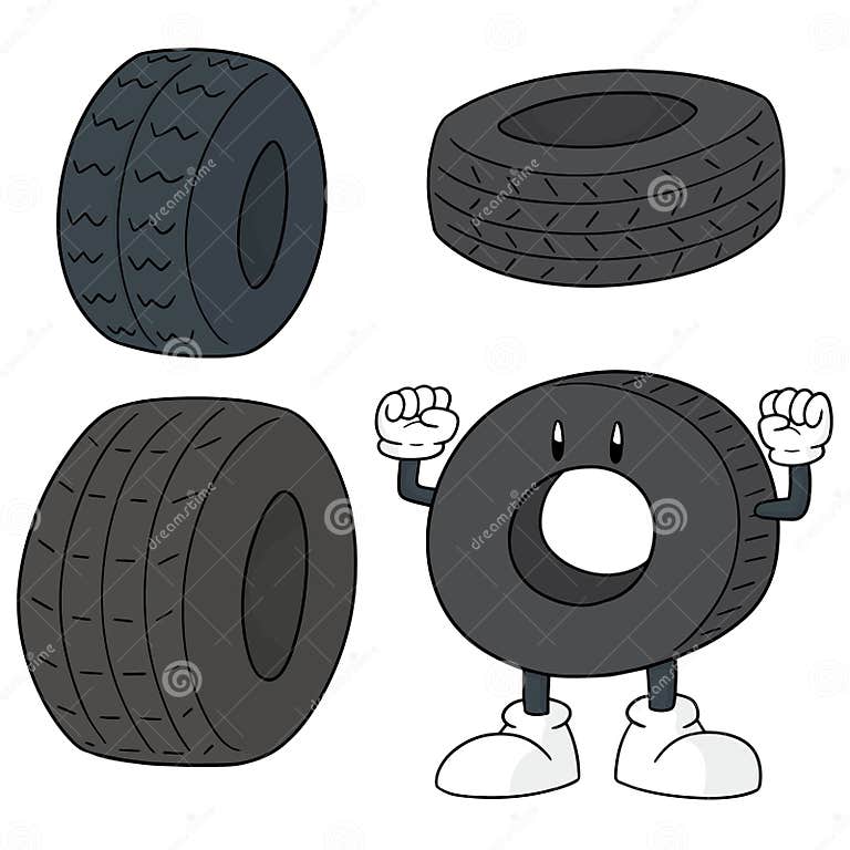 Vector set of tires stock vector. Illustration of sign - 120145168