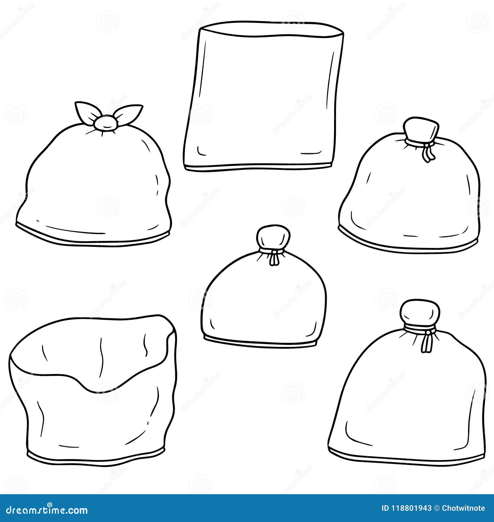 Vector set of trash bag stock vector. Illustration of dirt 118801943