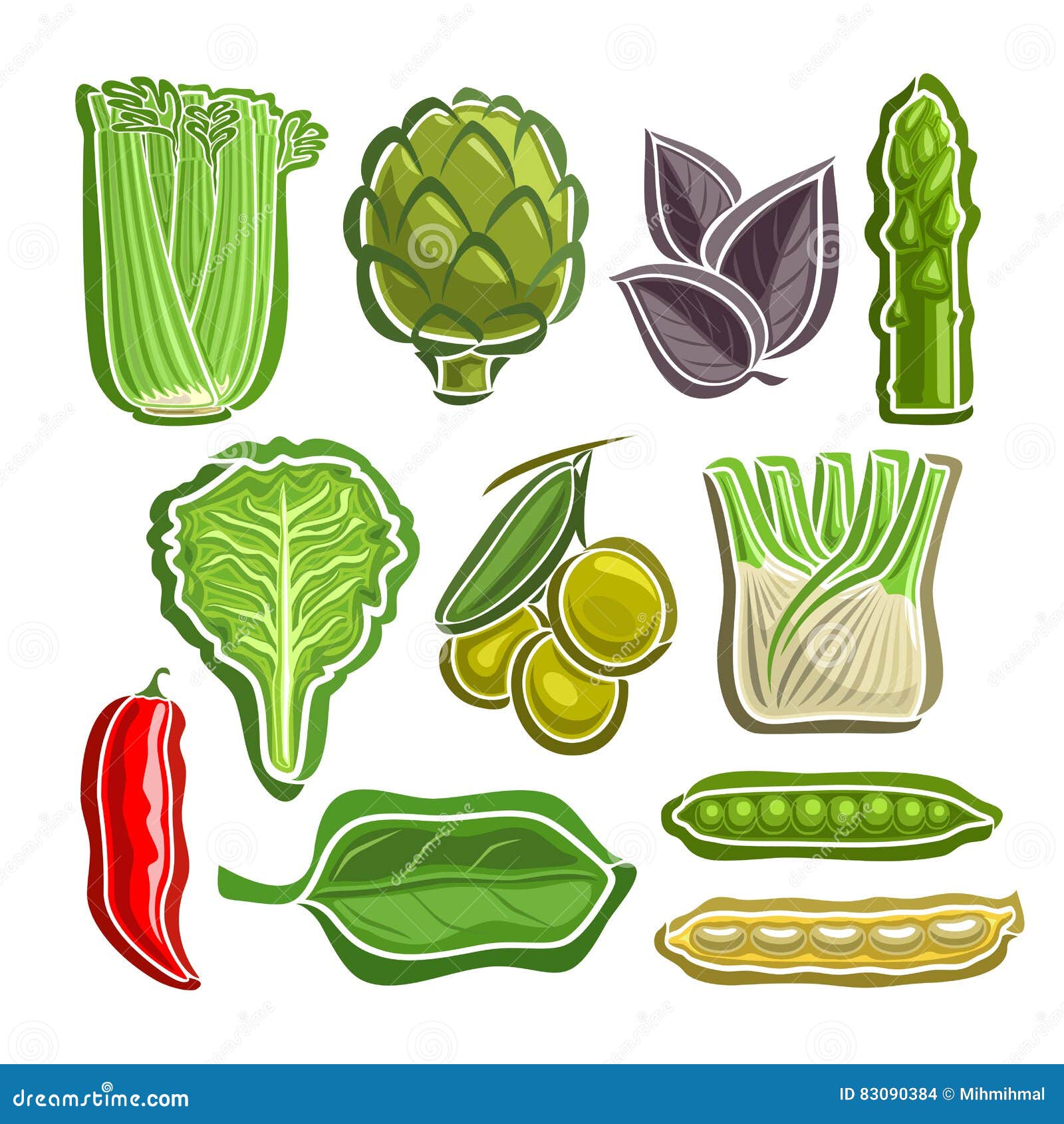  set vegetables simple logo