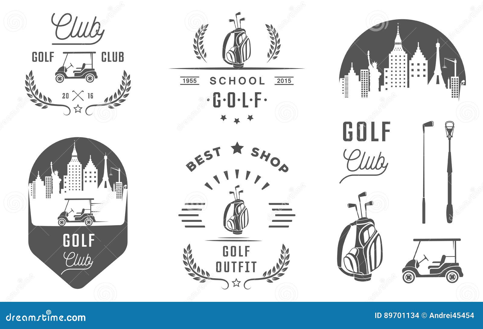 Set of Golf Logo, Labels and Emblems Stock Illustration - Illustration ...