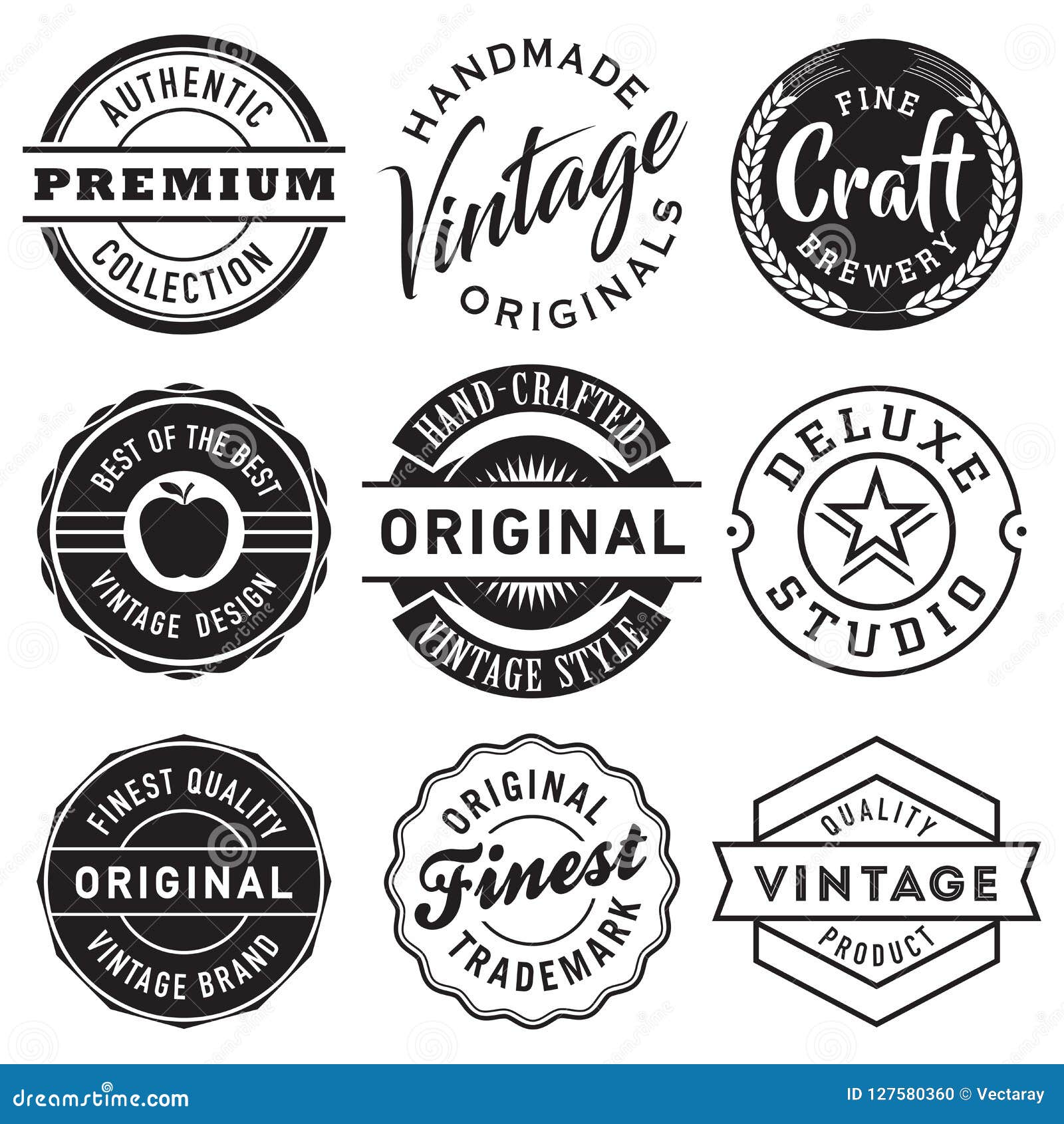 Vector Set of Vintage Labels Stock Vector - Illustration of distillery ...