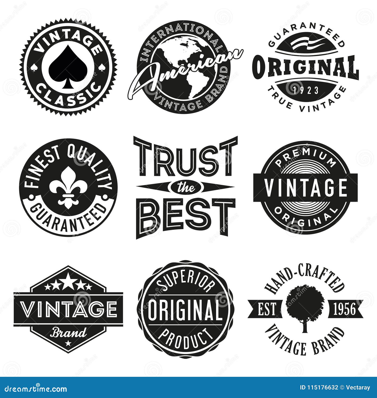 Vector Set of Vintage Labels Stock Vector - Illustration of badge ...