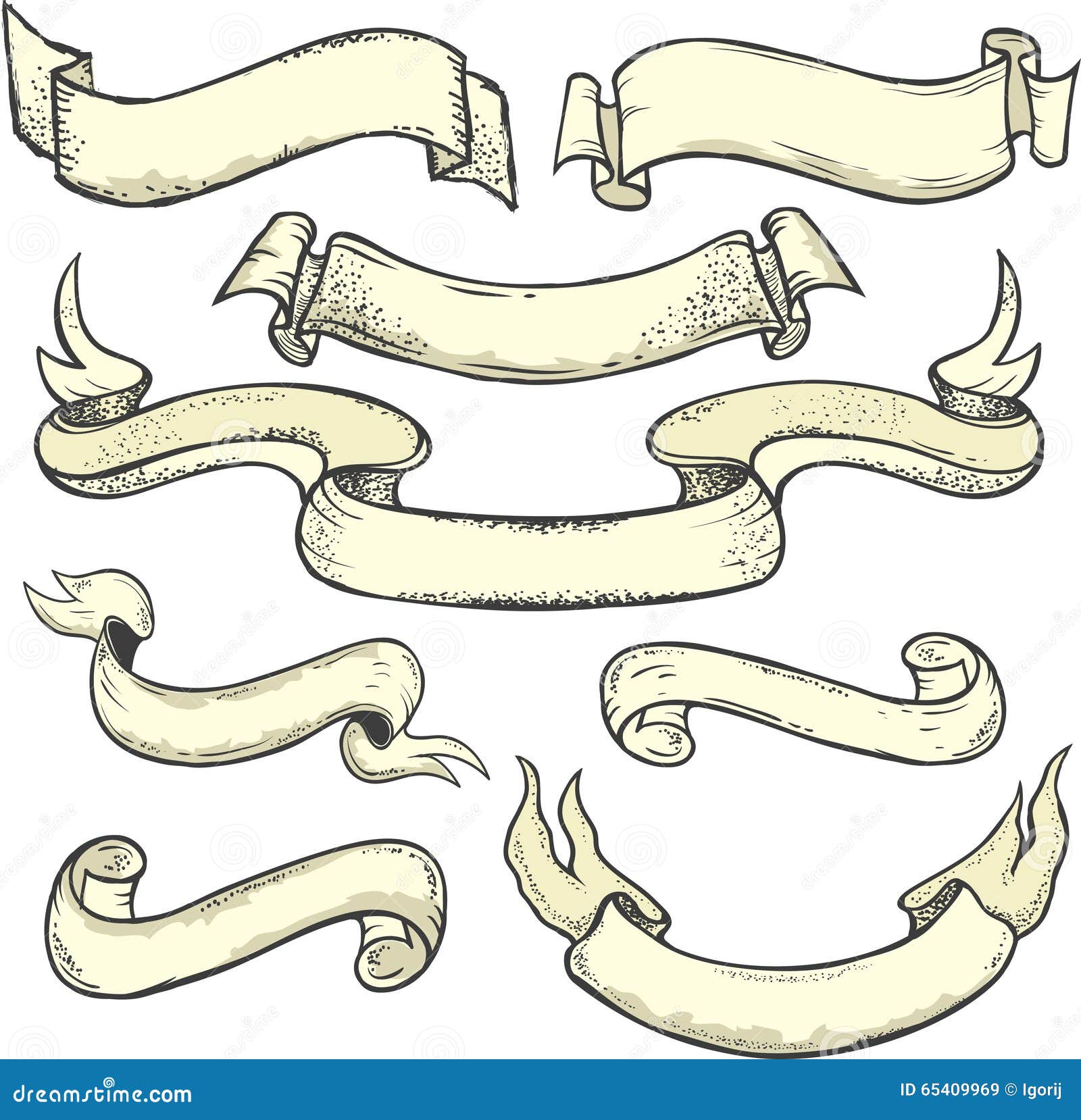 Vector Set Of Vintage Ribbons Stock Vector Illustration of flag