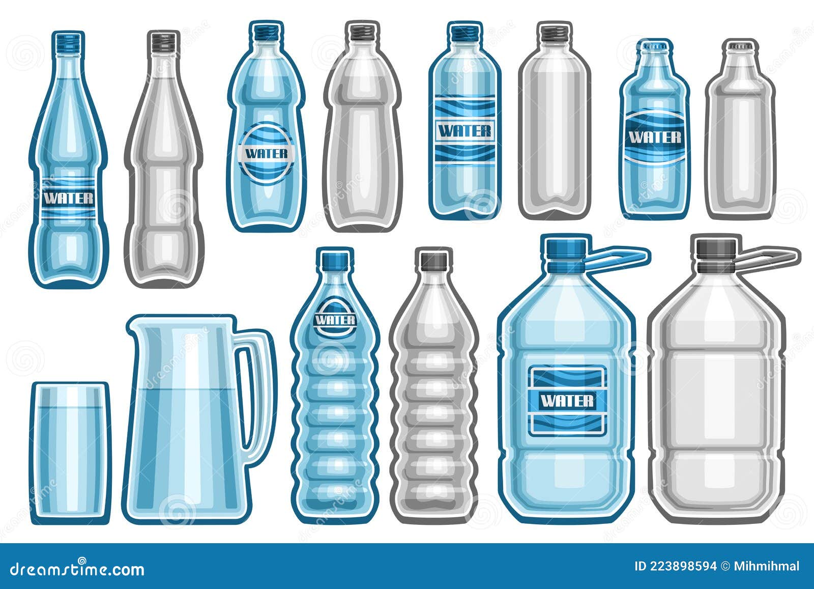 Mineral Water Bottle Cut Out On White Stock Image Stock Photo