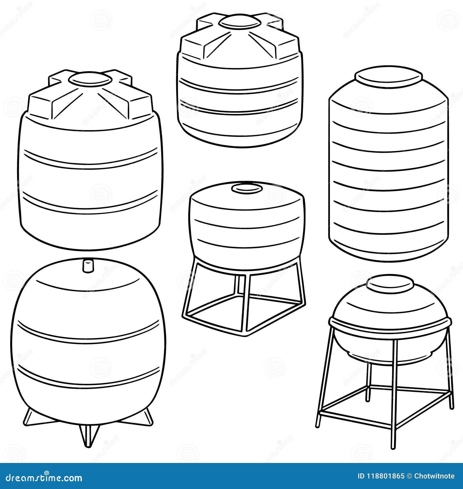 Vector Set of Water Storage Tanks Stock Vector - Illustration of idea,  reserve: 118801865