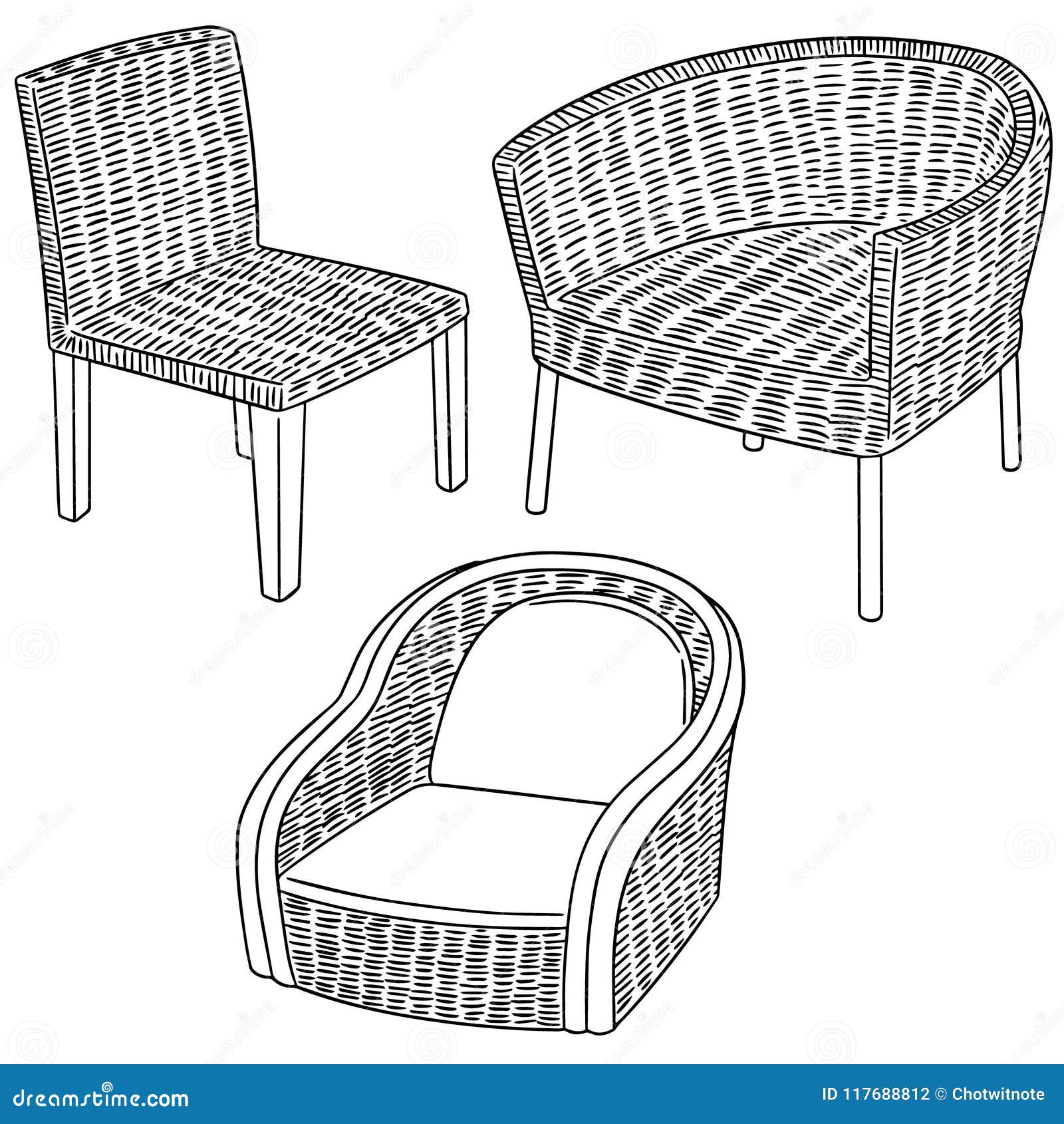 Folding chair line drawing Stock Vector  Adobe Stock