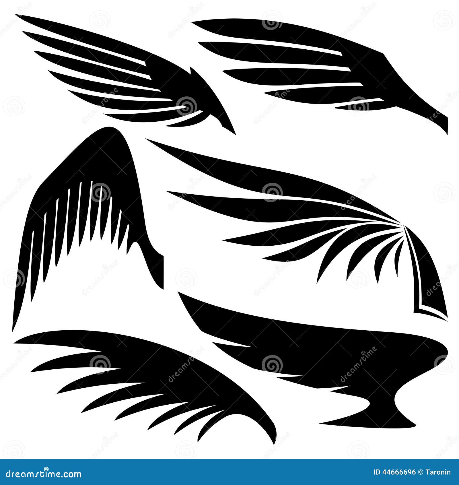 Vector set. Wings. stock vector. Illustration of label - 44666696