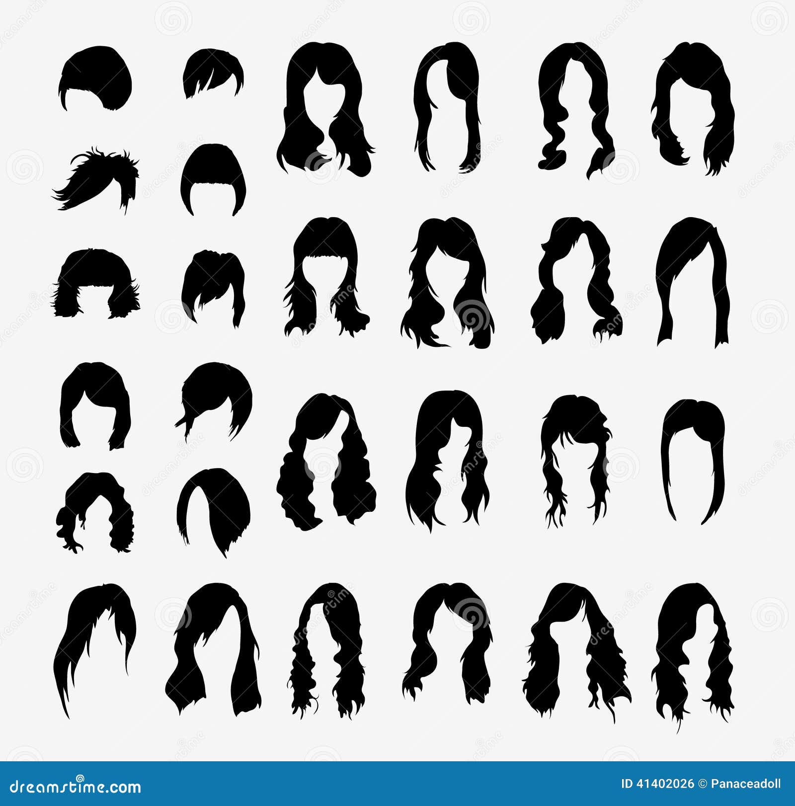  set of women's hairstyles