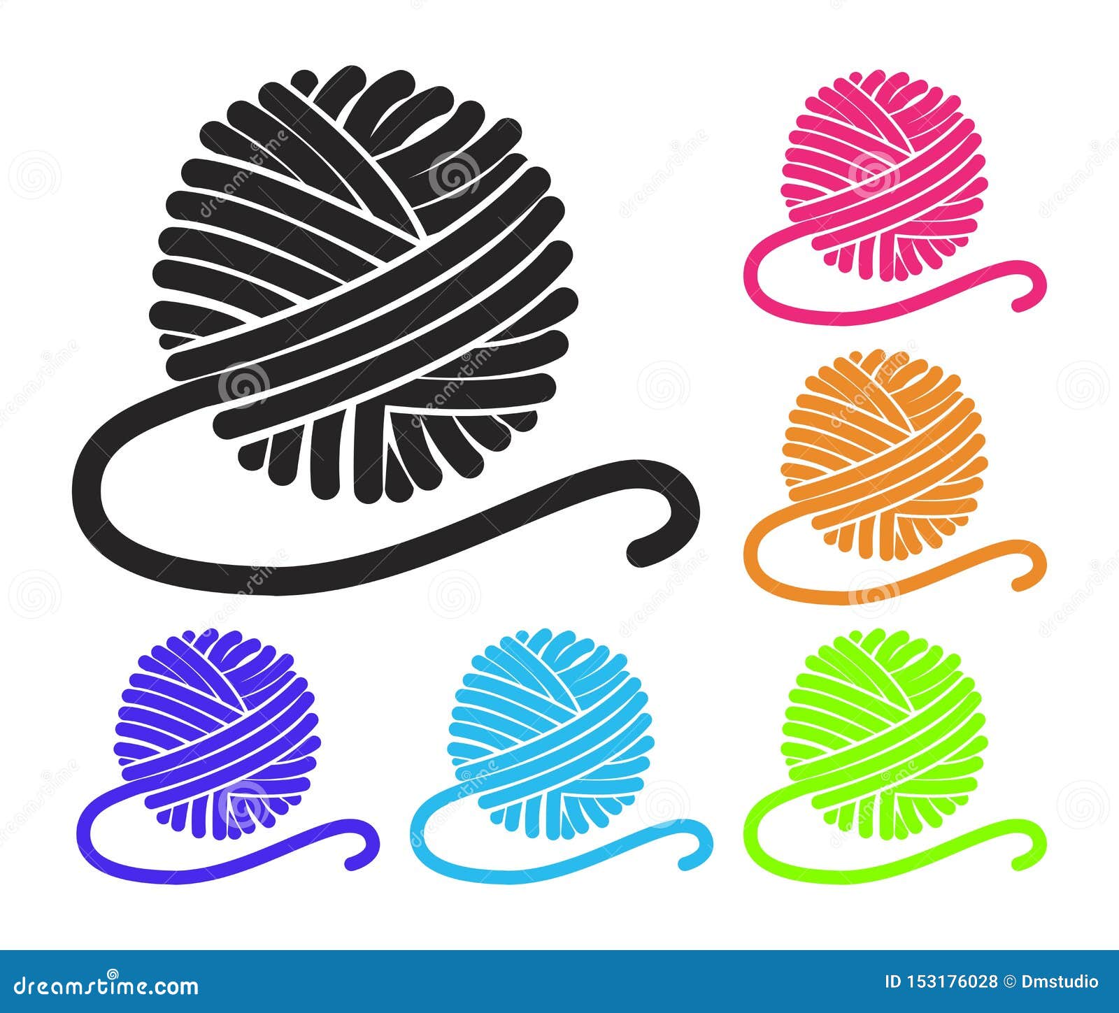 Vector Set of Yarn Ball Icons Stock Vector Illustration of design