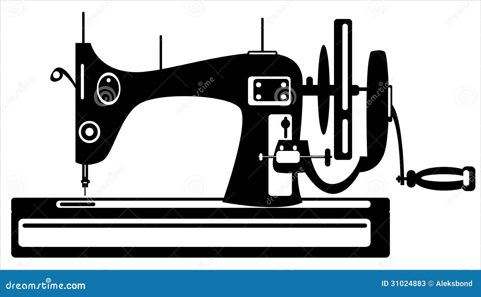 Vector Sewing Machine on White Stock Vector - Illustration of graphic