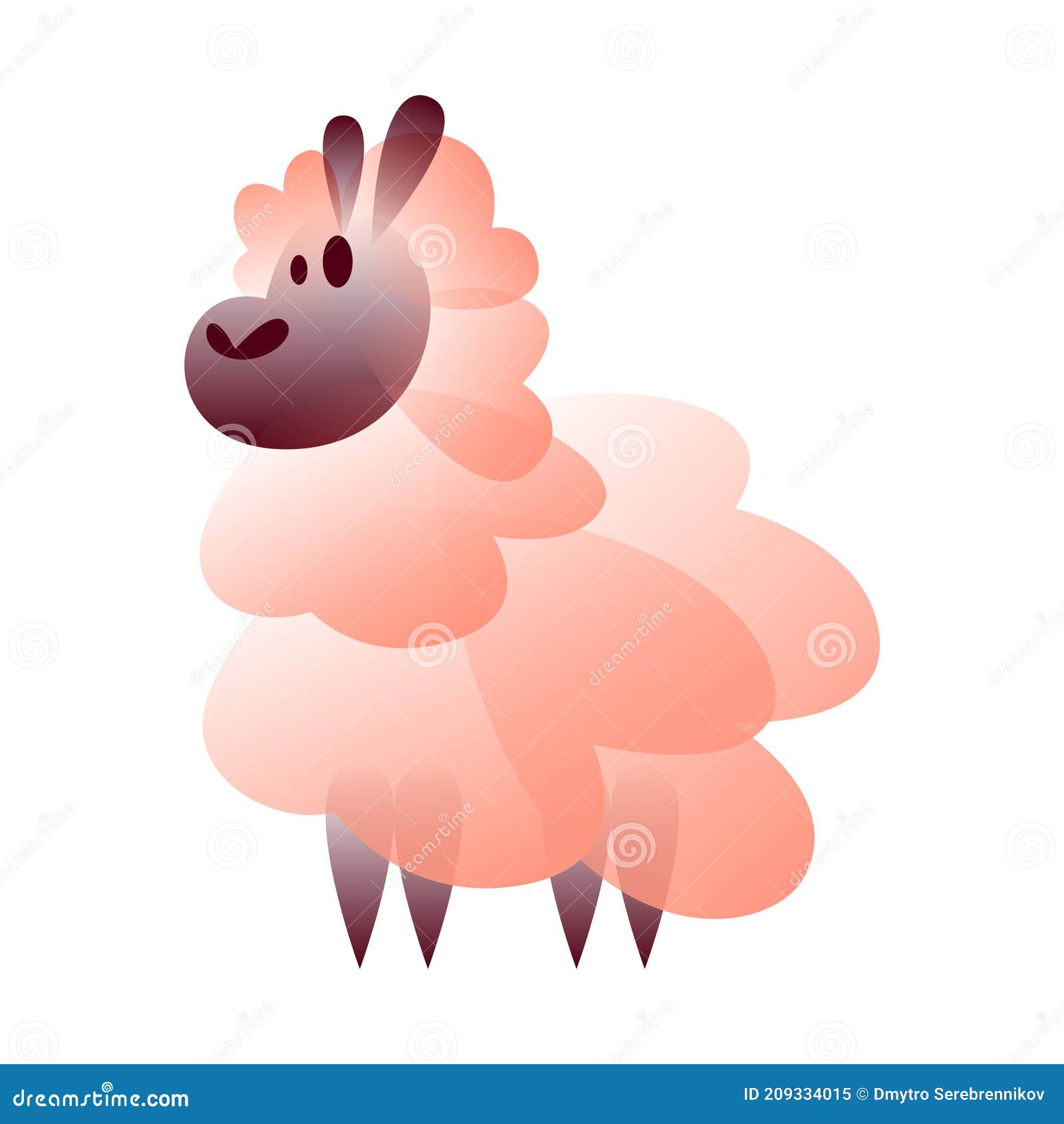  sheep in gradient style. digital art