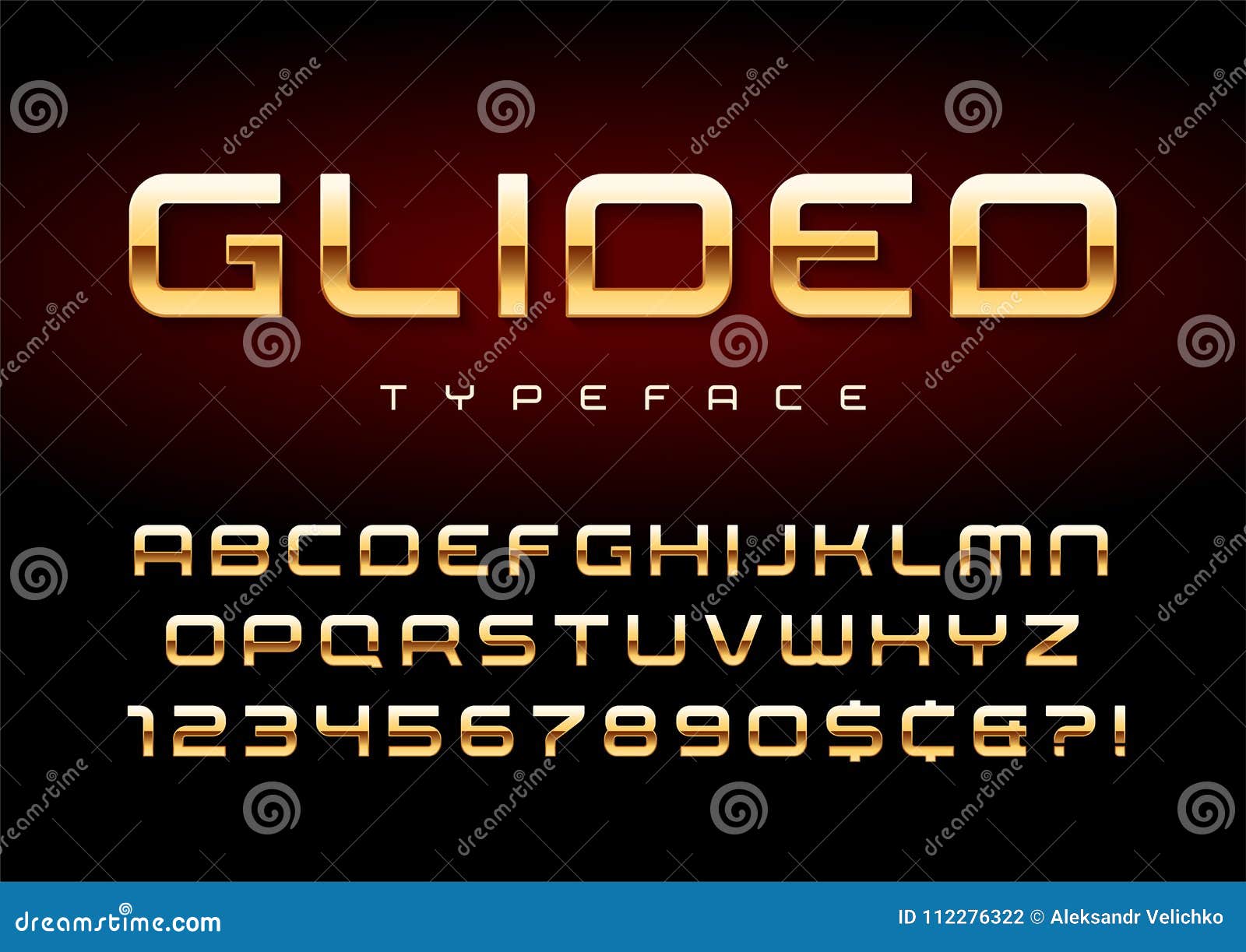 Download Vector Shiny Golden Display Font Design, Alphabet ...