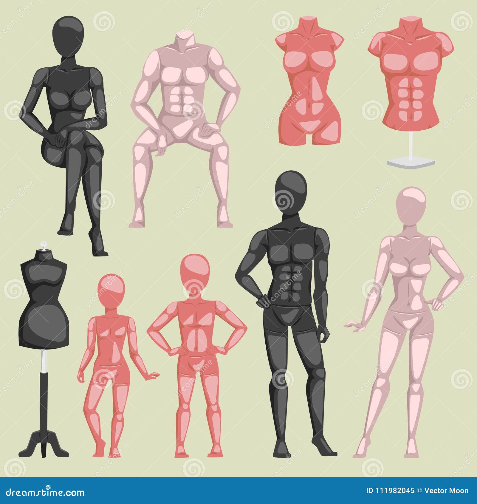 Mannequins for clothes male and female set Vector Image