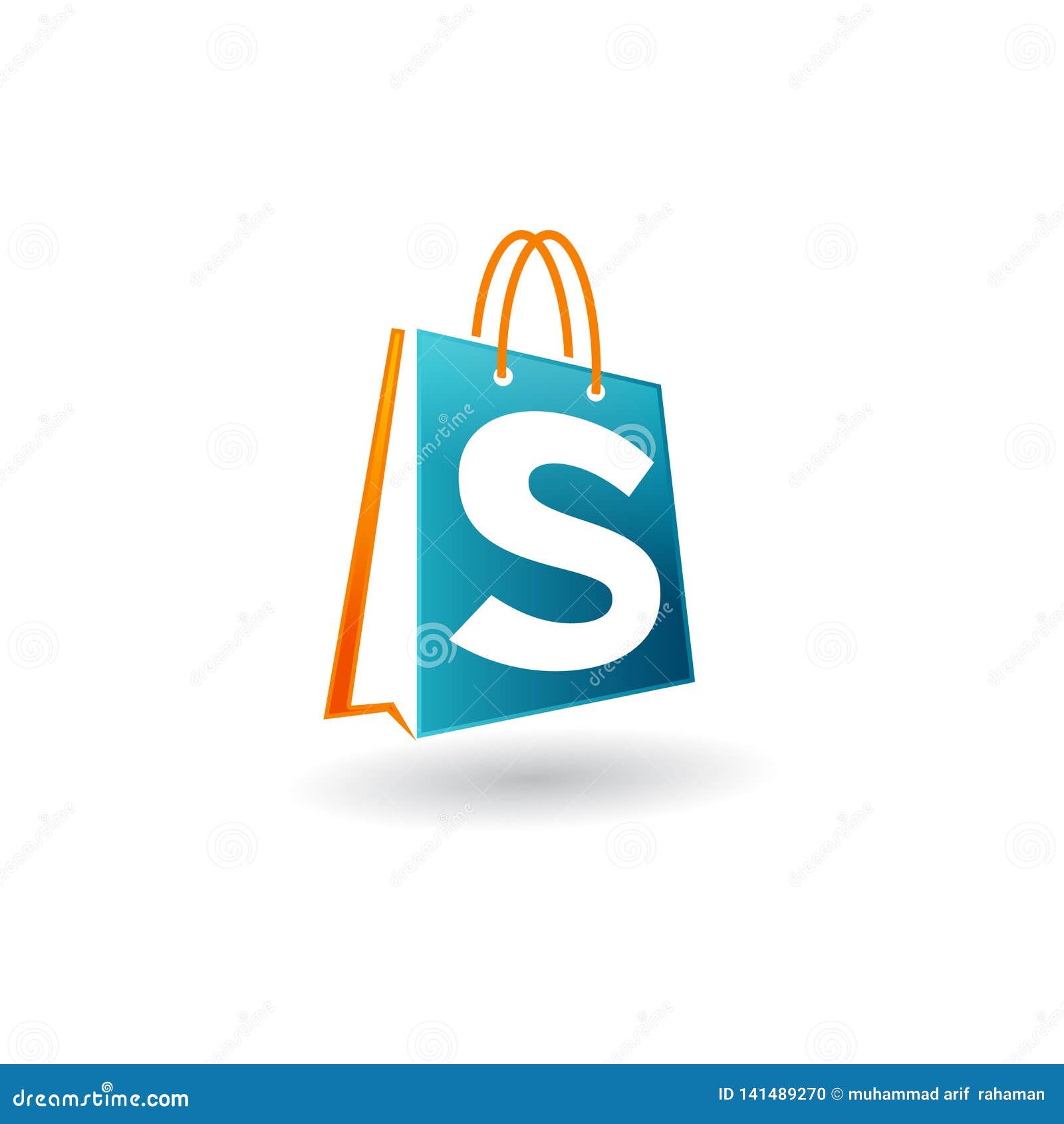 Shopping Bag Logo And Women, Supermarket Logo Cartoon Vector