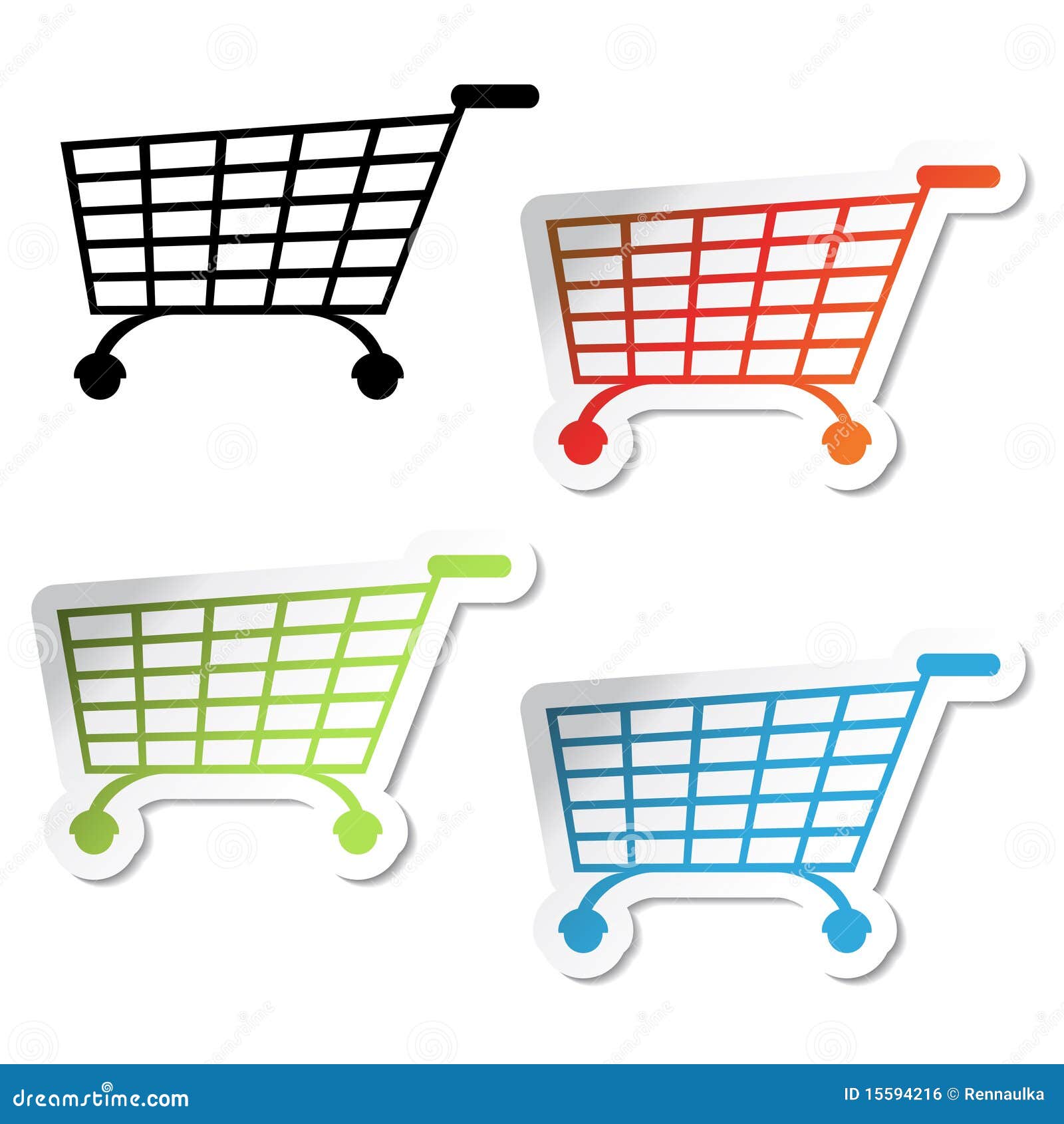Vector Shopping Trolley Stickers Stock Vector Illustration of object