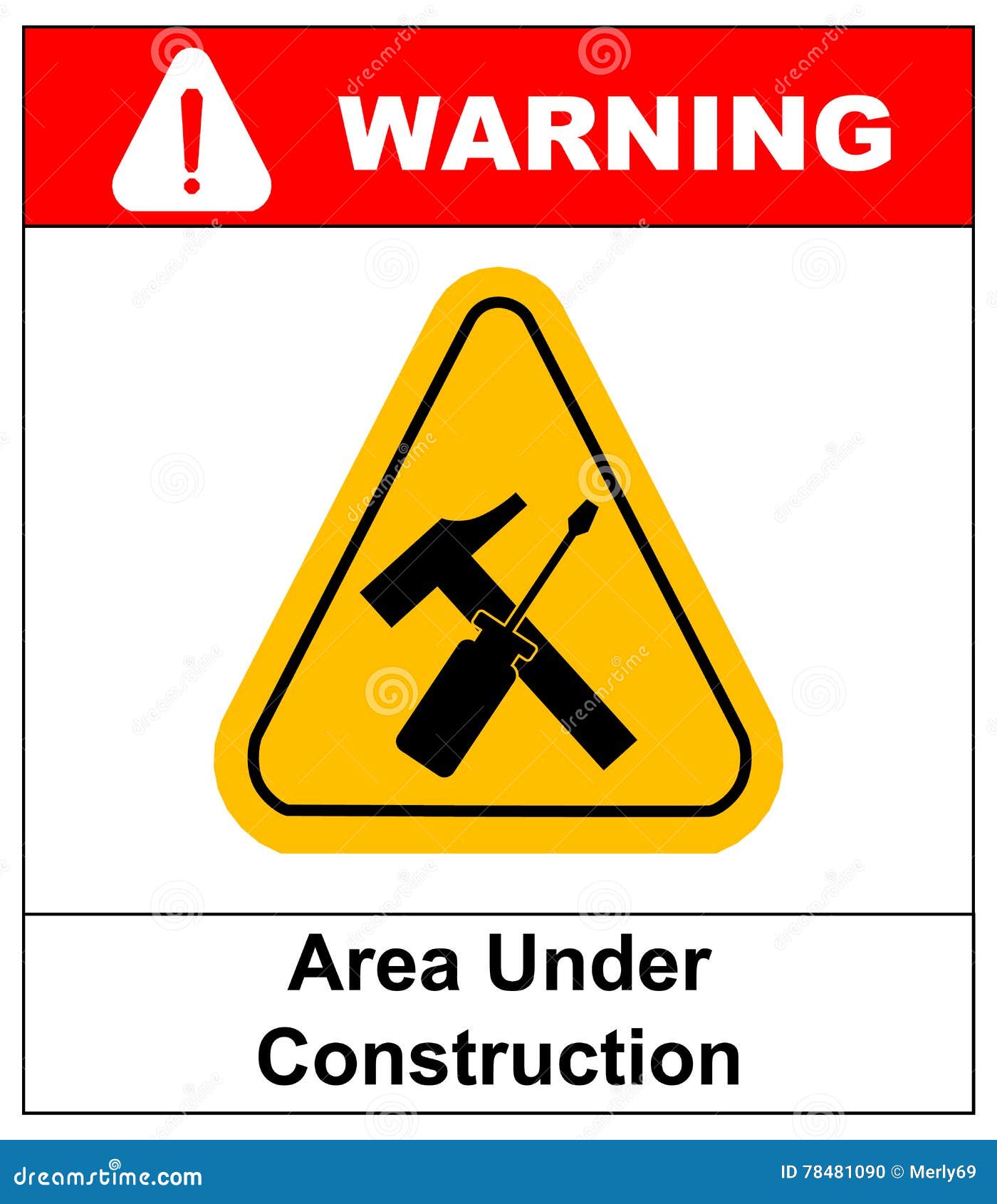 Vector Sign Area Under Construction Stock Vector - Illustration of ...