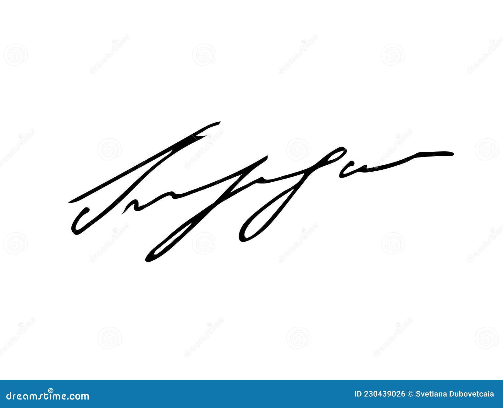 Vector Signature. Autograph Hand Drawn. Scrawl Signature. Handwritten