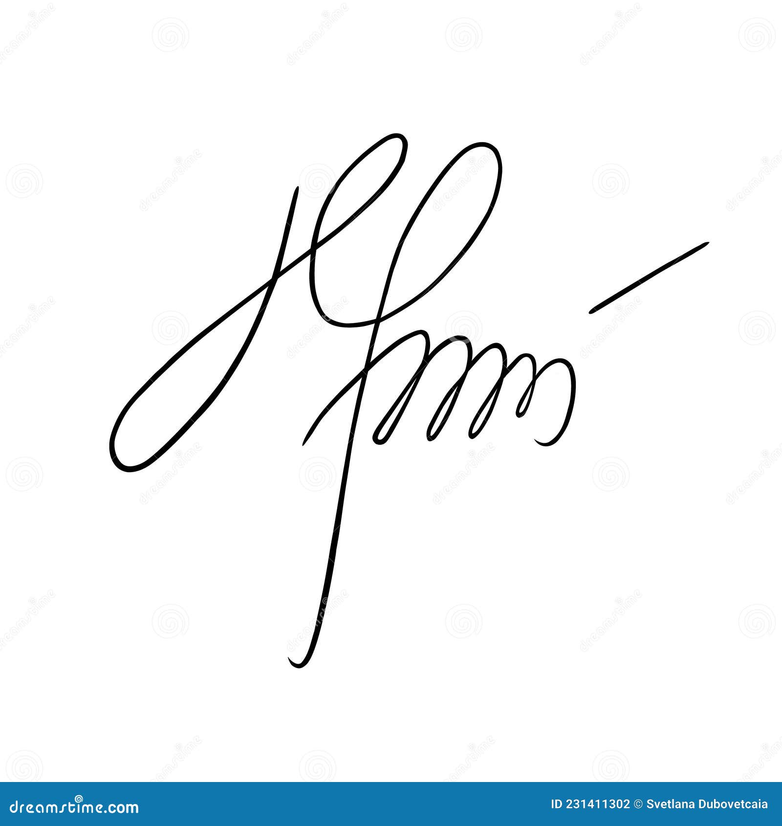 Vector Signature. Autograph Hand Drawn. Scrawl Signature. Handwritten