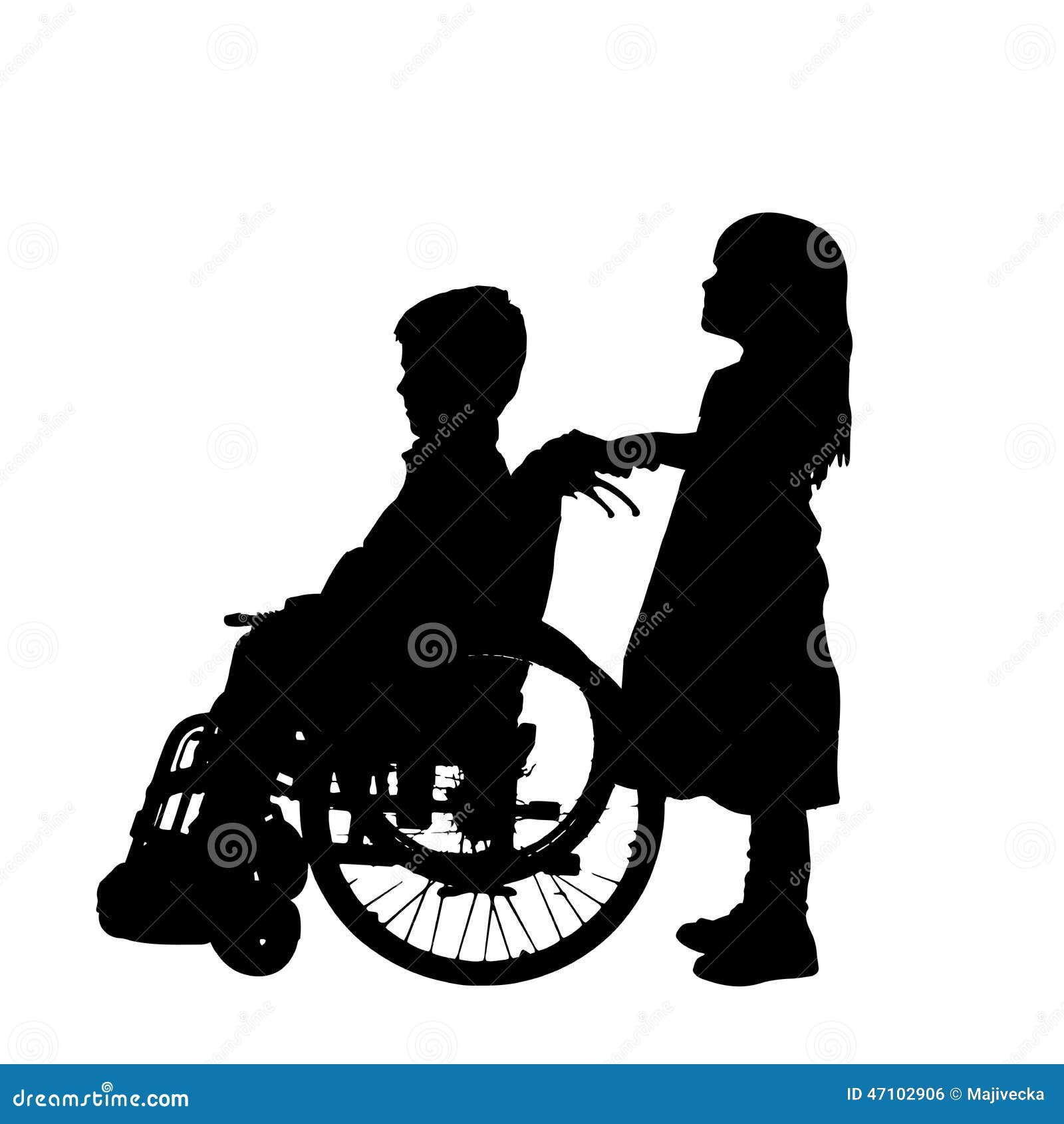 Download Vector Silhouette Of A Boy. Stock Vector - Illustration of people, handicap: 47102906