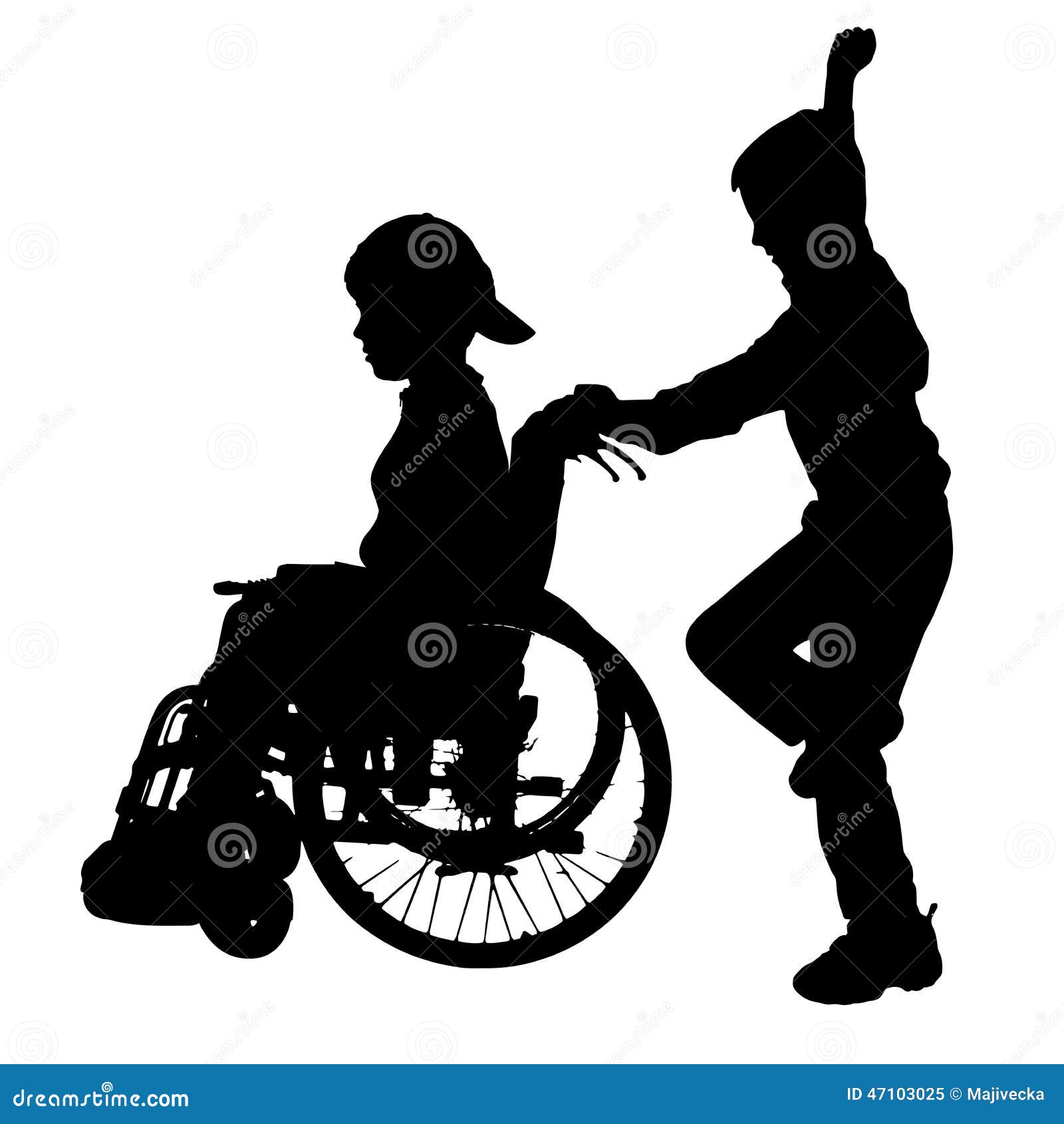 Download Vector Silhouette Of A Boy. Stock Vector - Illustration of illustration, handicap: 47103025