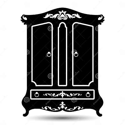 Vector Silhouette of Cupboard Stock Vector - Illustration of cupboard ...