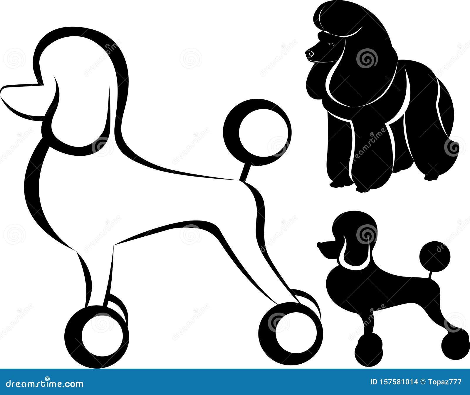 Vector Silhouette Of A Dog Poodle Stock Vector ...