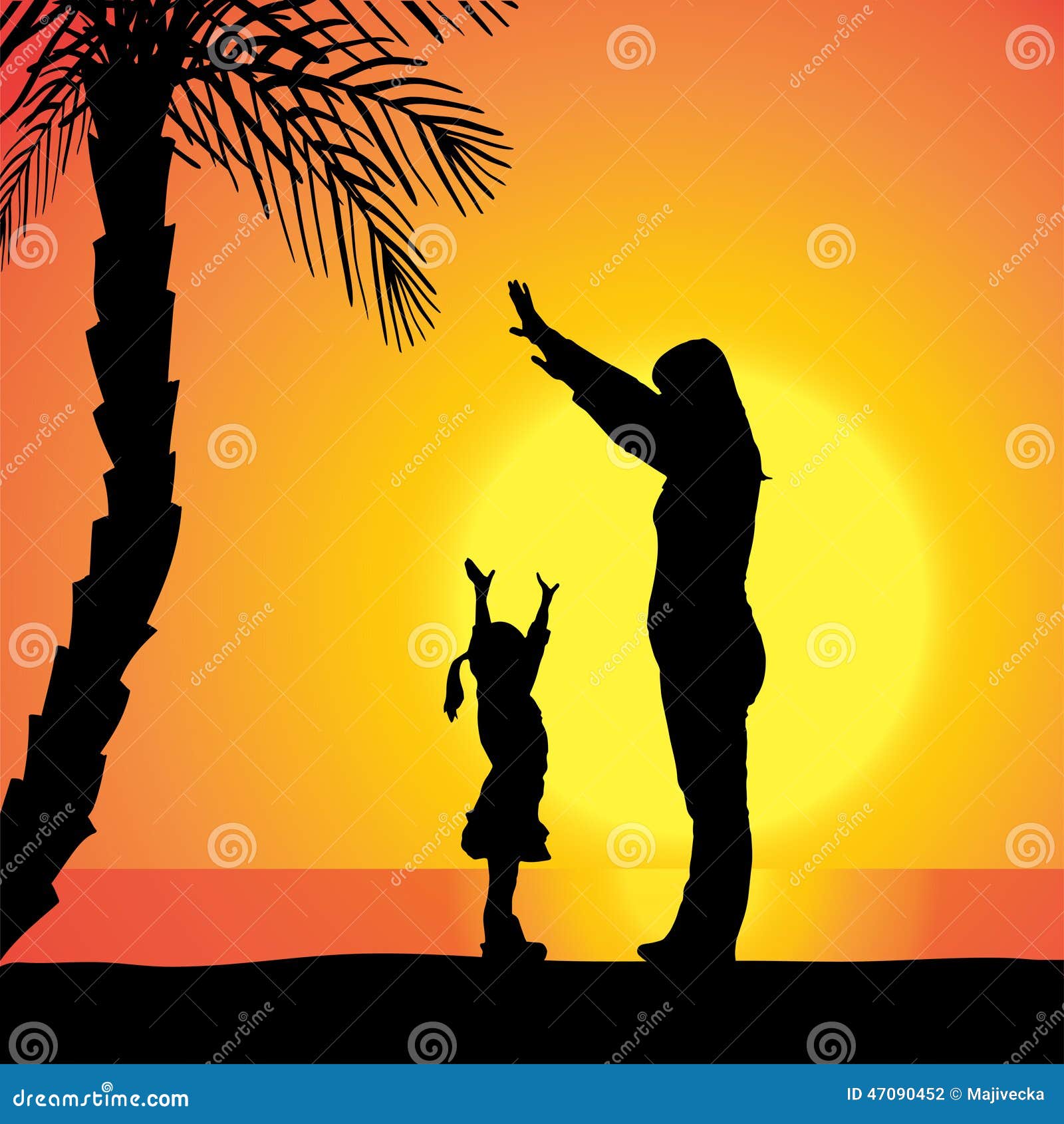 Vector Silhouette of Family. Stock Vector - Illustration of adult ...