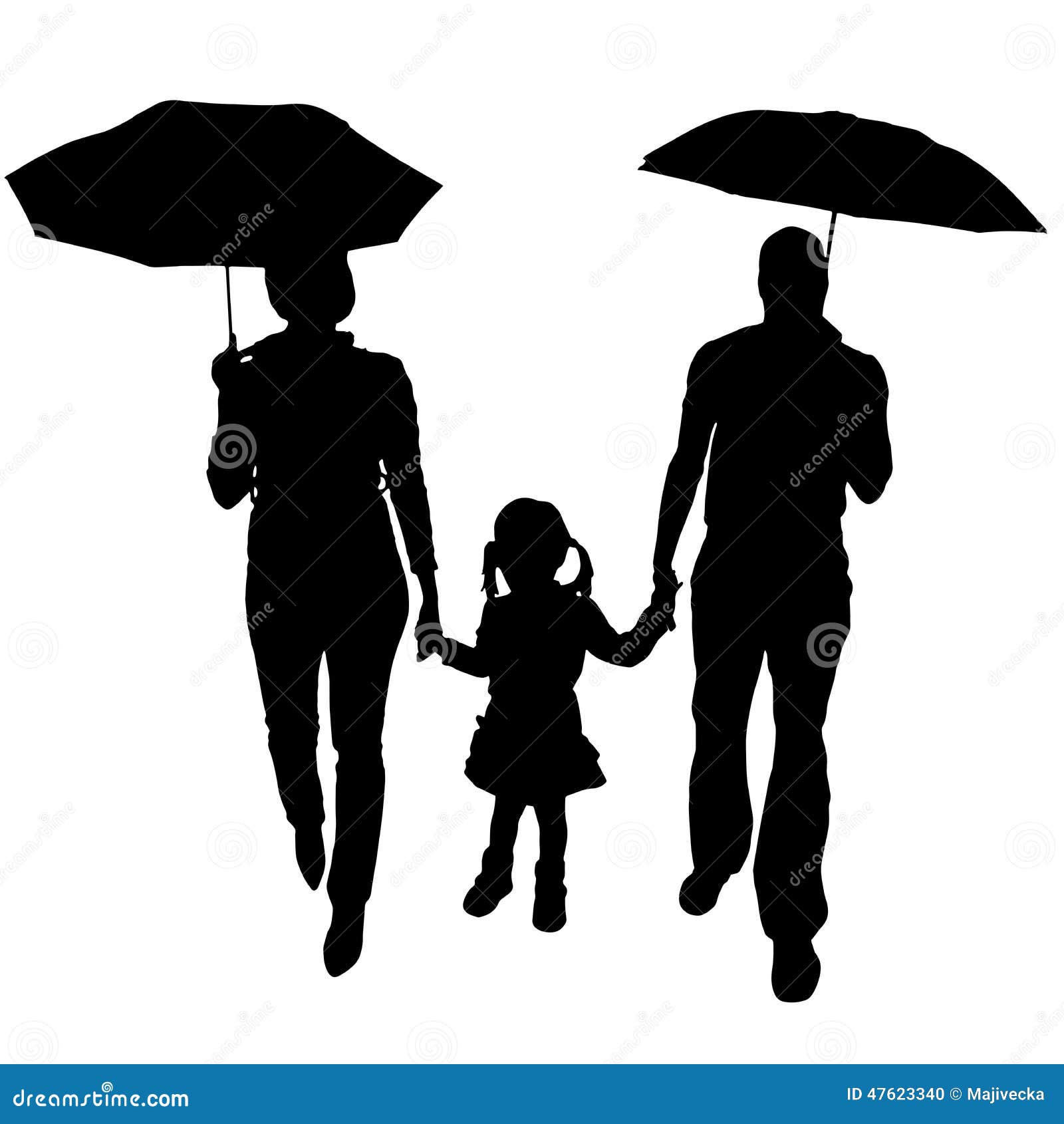 Vector Silhouette of Family. Stock Illustration - Illustration of child ...