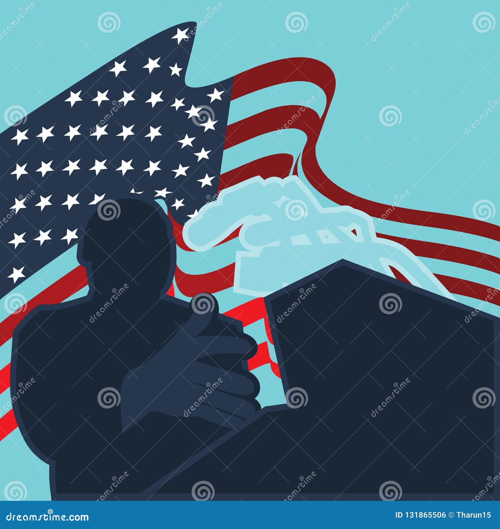 Download A Vector Silhouette Illustration Giving A Speech With The ...