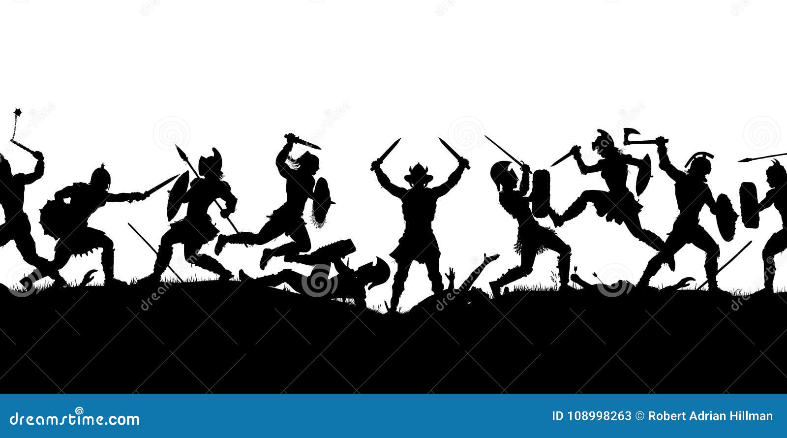 ancient battle scene silhouette