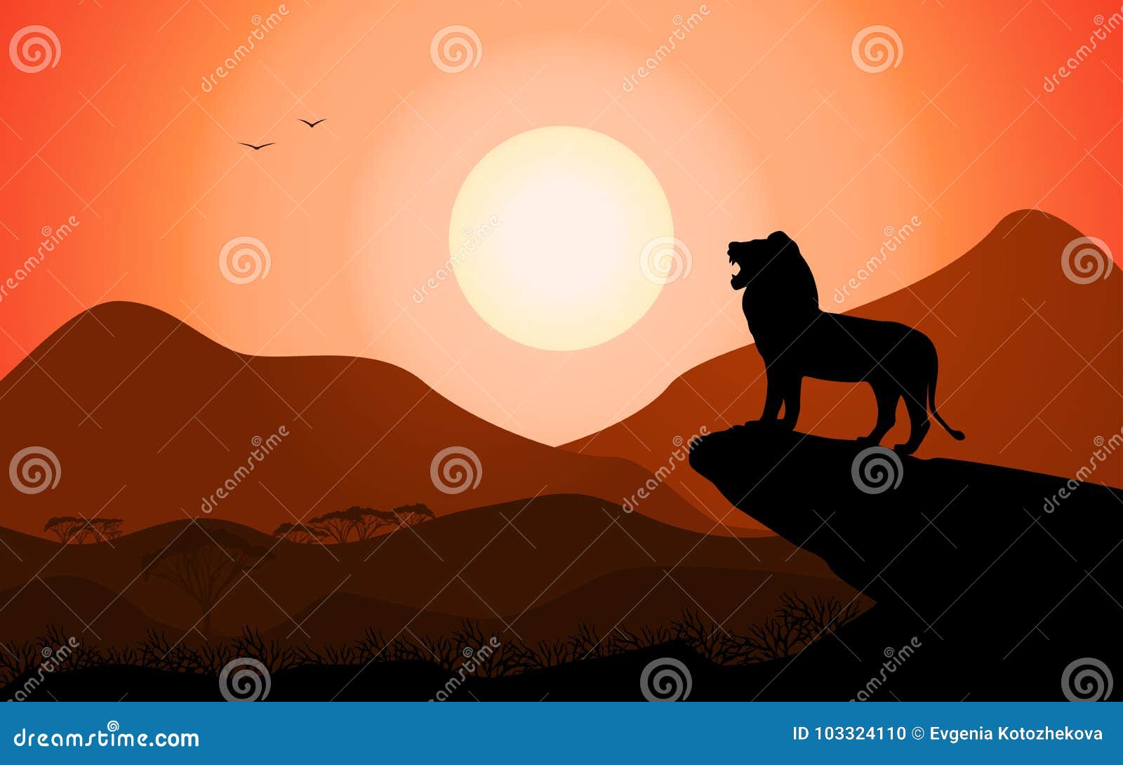Lion Silhouette Stock Illustrations – 24,576 Lion Silhouette Stock ...
