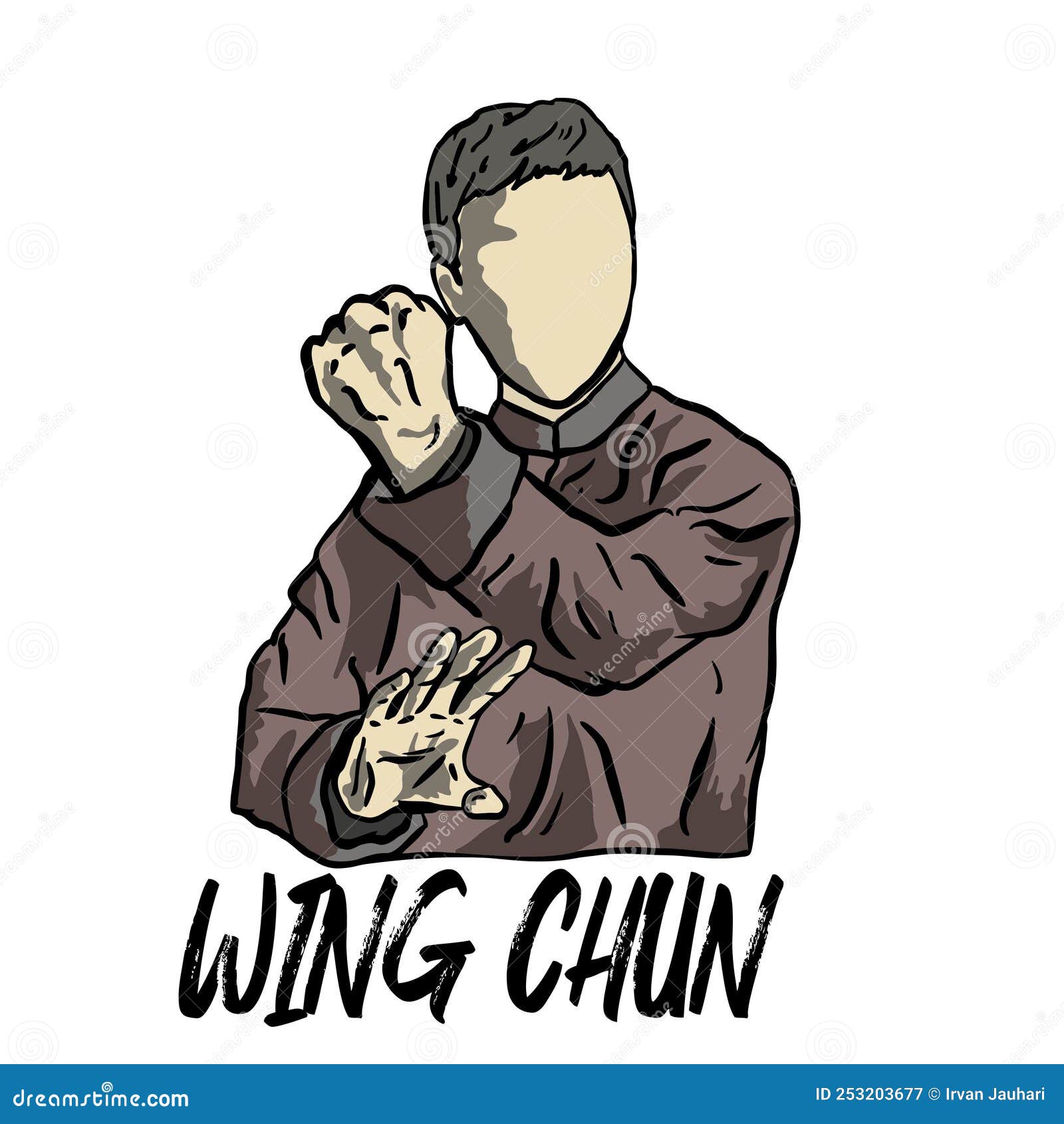 Kung Fu Wing Chun Vector Perfect for Logo or Printing Stock Vector