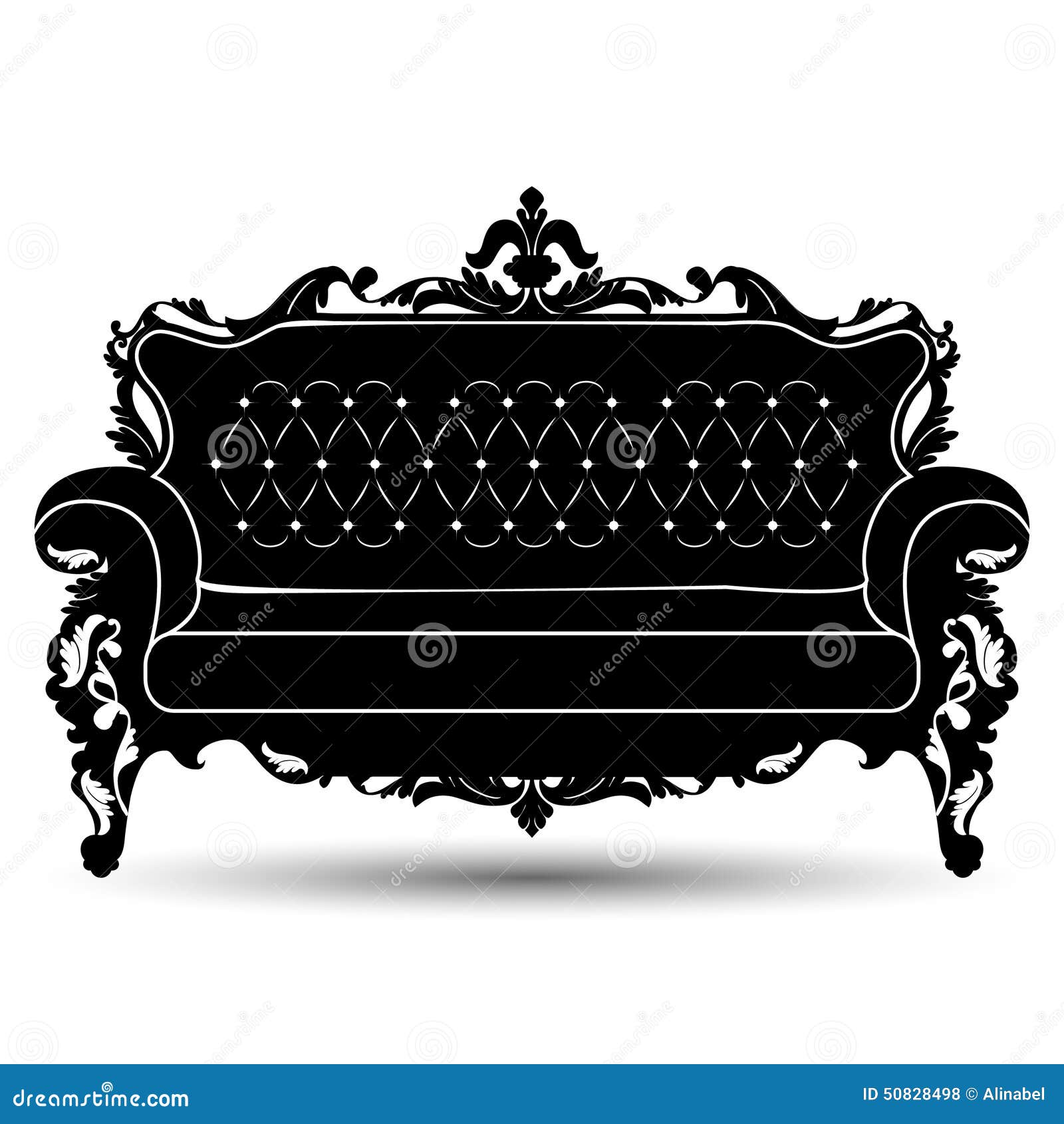 Baroque Sofa in Black PNG by Yagellonica on DeviantArt