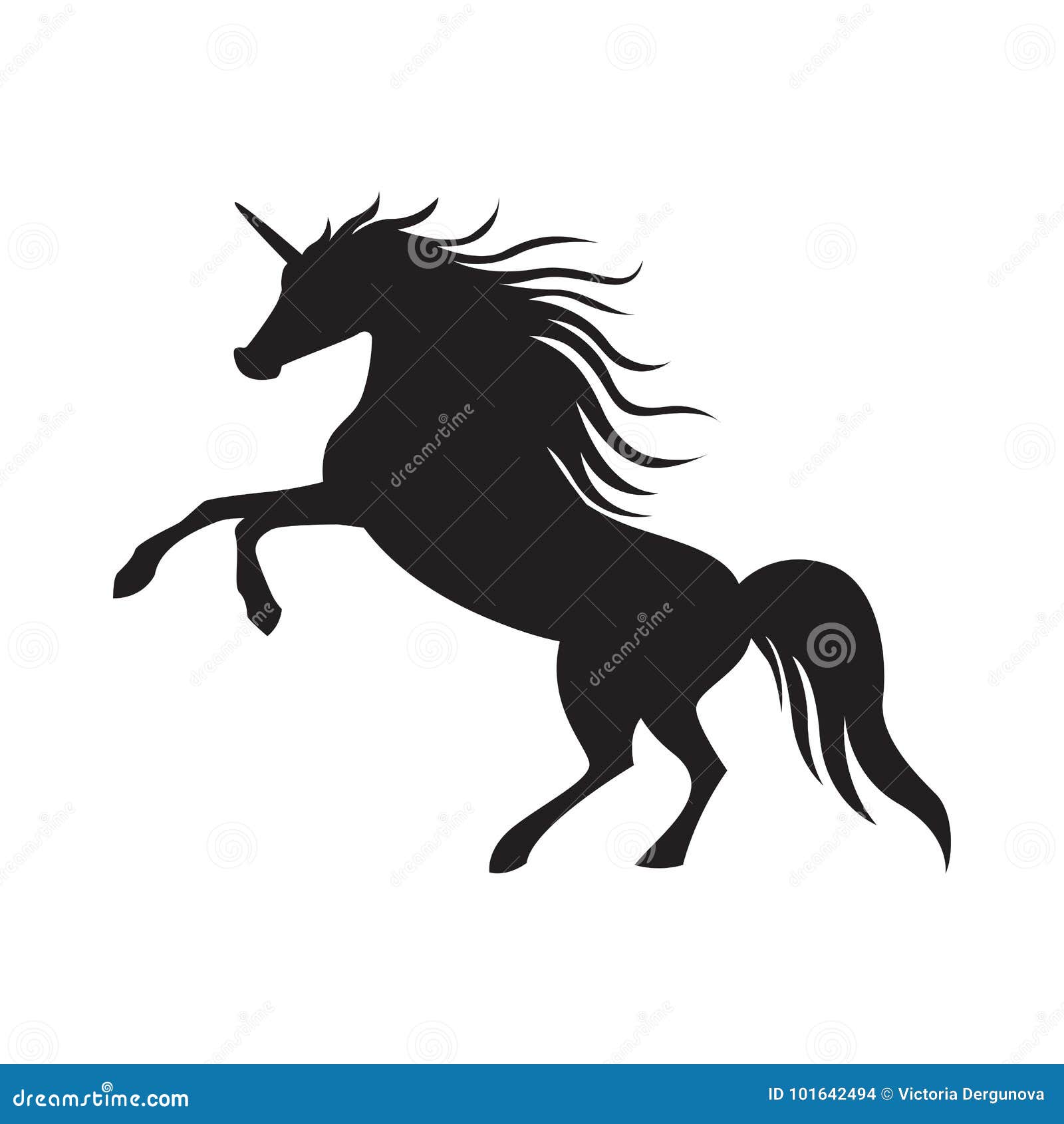Download Black Cute Silhouette Unicorn Stock Vector - Illustration ...
